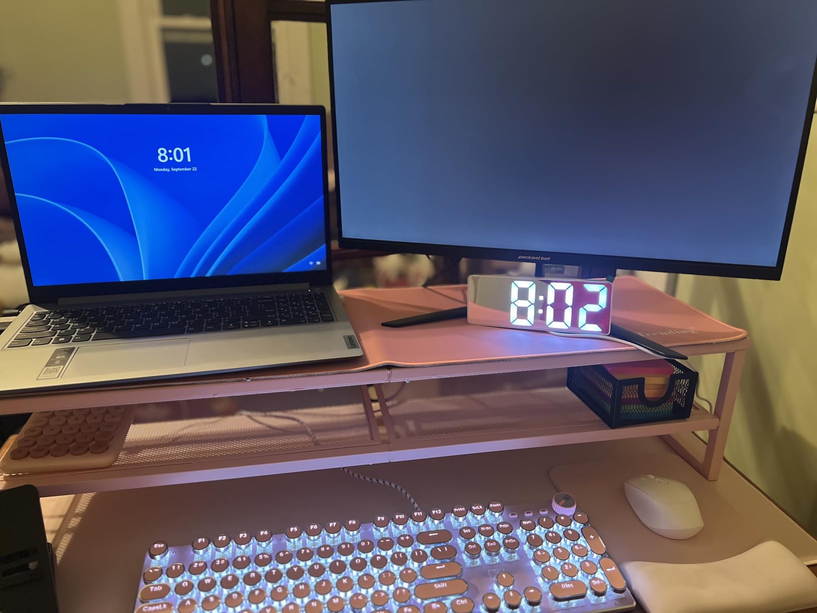 Simple Trending Metal Monitor Stand Riser and Computer Desk Organizer with Drawer for Laptop, Computer, iMac, Black Customer Review Simple Trending Metal Monitor Stand Riser and Computer Desk Organizer with Drawer for Laptop, Computer, iMac, Black - Customer Photo 1