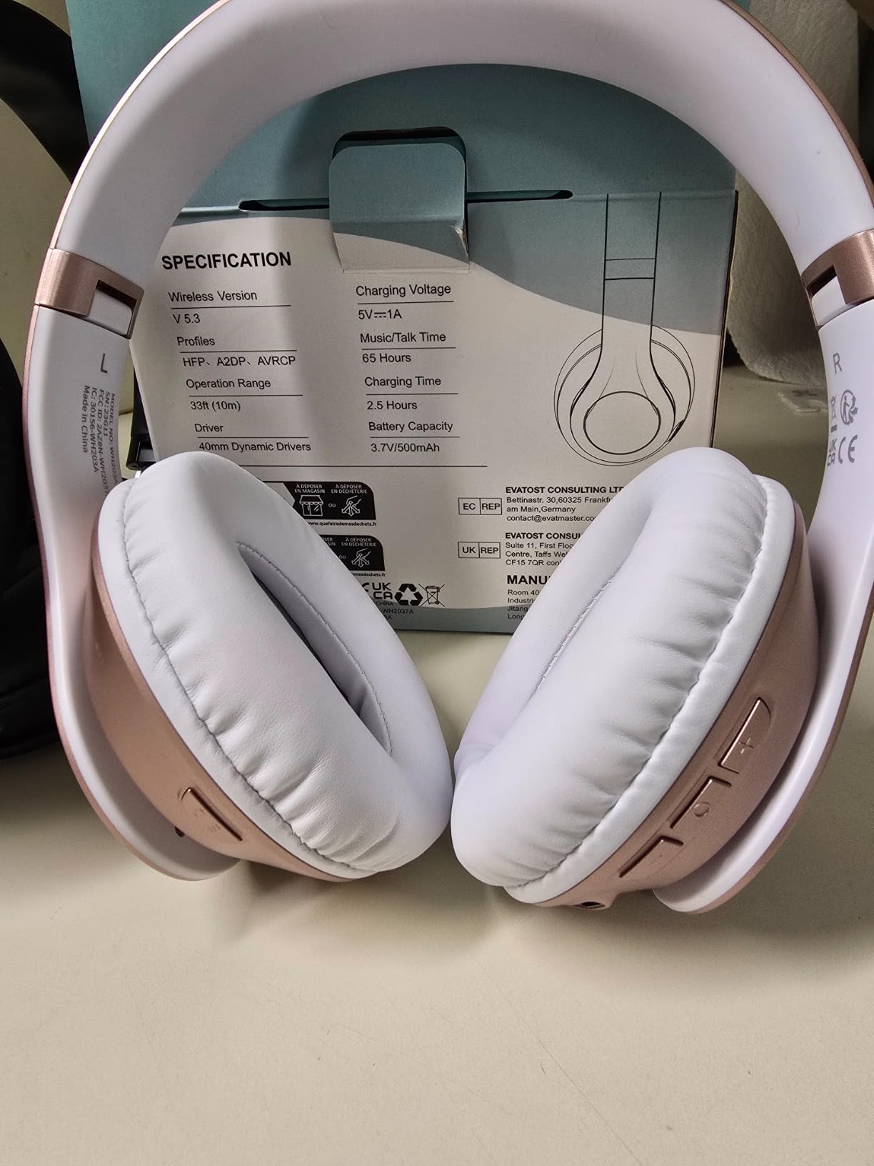 Uliptz Wireless Bluetooth Headphones, 65H Playtime, 6 EQ Sound Modes, HiFi Stereo Over Ear Headphones with Microphone, Foldable Lightweight Bluetooth 5.3 Headphone for Travel/Office/Cellphone/PC - Customer Photo 1