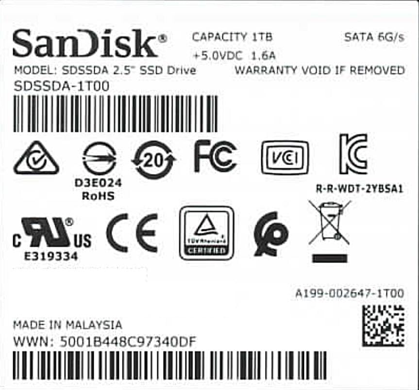 SanDisk SSD PLUS 1TB Internal SSD - SATA III 6 Gb/s, 2.5