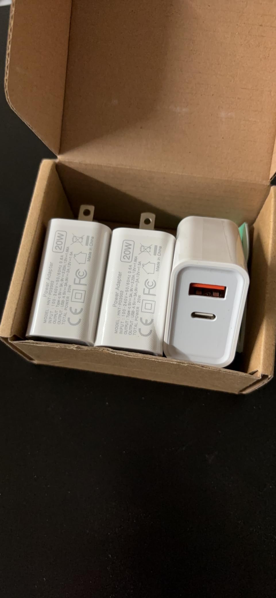 3 Pack USB C Wall Charger, 20W Durable Dual Port QC+PD 3.0 Power Adapter, Double Fast Plug Charging Block for iPhone 14/15/16/17 Pro/Pro Max/Plus, XS/XR/X, Watch Series 8/7 Cube，White - Customer Photo 1
