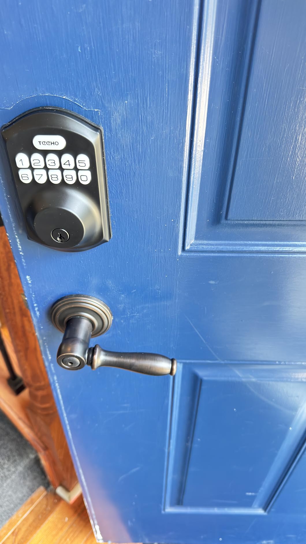 TEEHO TE001 Keyless Entry Door Lock with Keypad - Smart Deadbolt Lock for Front Door with 2 Keys - Auto Lock - Easy Installation - Satin Nickel - Customer Photo 2