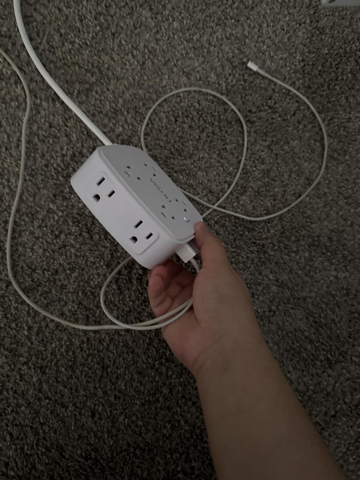 6 Ft Surge Protector Power Strip - 8 Widely Outlets with 4 USB Ports, 3 Side Outlet Extender with 6 Feet Extension Cord, Flat Plug, Wall Mount, Desk USB Charging Station, ETL,White - Customer Photo 3