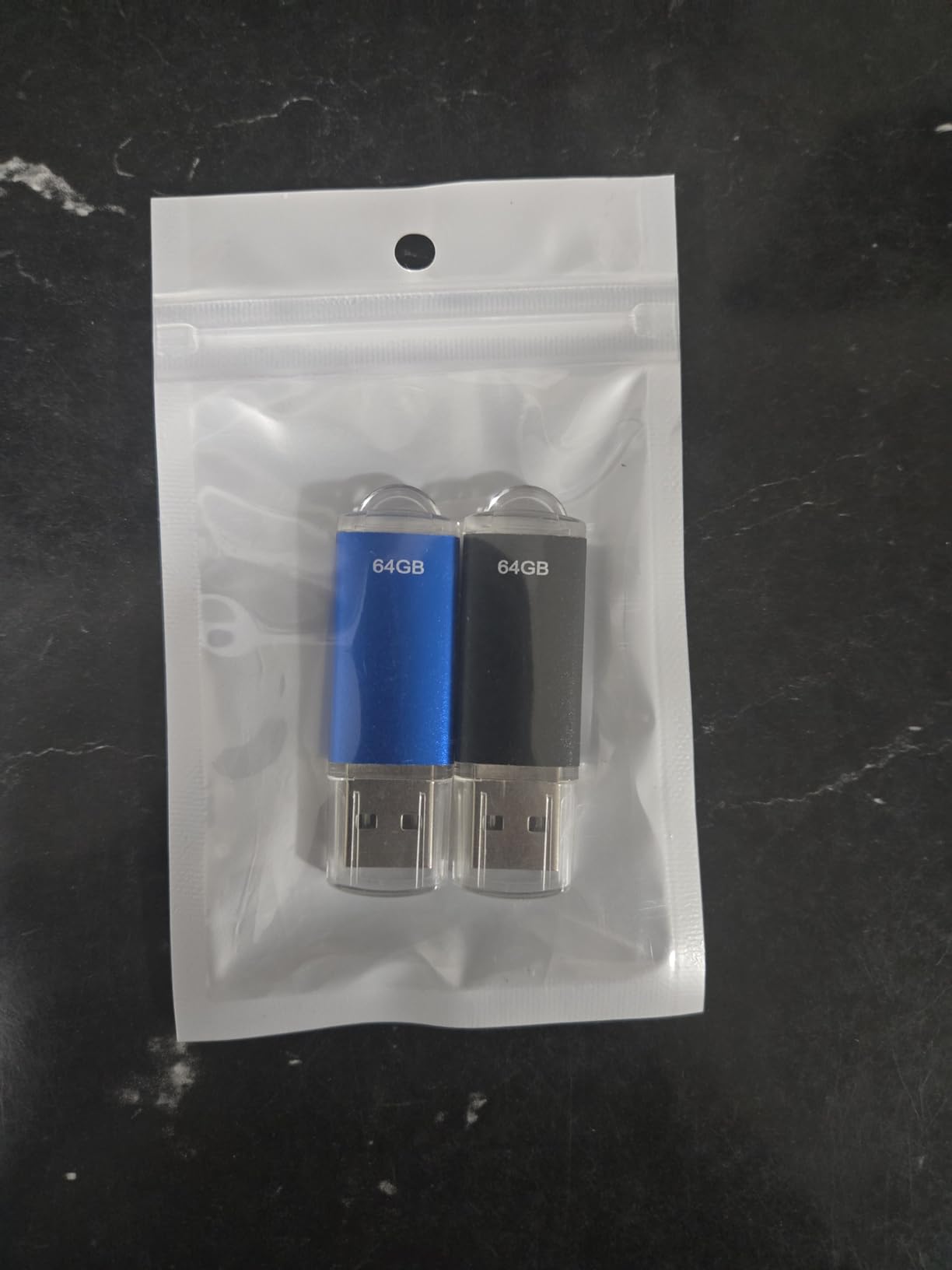 32GB USB 2.0 Flash Drives Thumb Drives Memory Stick Jump Drive Zip Drive, 2 Pack Mixed Colors: Black Blue - Customer Photo 1