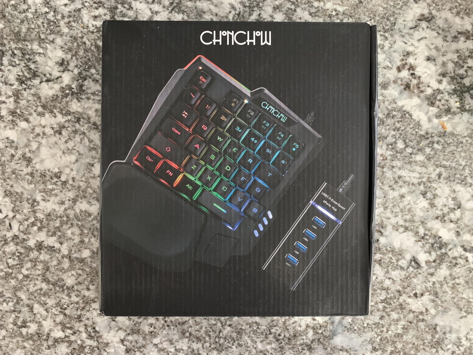 CHONCHOW One Handed Gaming Keyboard, 35 Keys, Rainbow LED, Wired USB, Ergonomic with Wrist Rest, Mini Portable, PS4/PS5/Xbox/PC/Laptop Compatible - Customer Photo 2