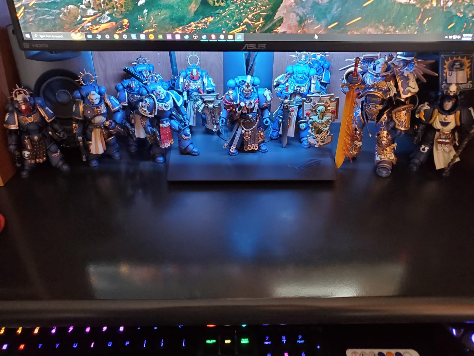 Under Monitor RGB Light Bar, LED Light for Desk Gaming Setup, USB Powered Keyboard Light, 12 Inch 5V, 353 Color Change Modes, Wireless Remote, LED Ambient Lights for Room Decor, Desk Setup, PC - Customer Photo 2