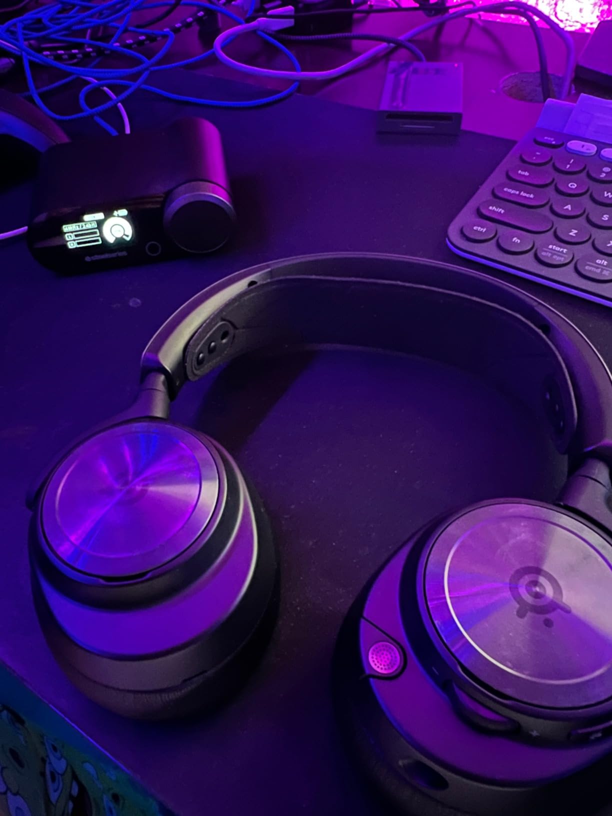 SteelSeries Arctis Nova Pro Wireless Multi-System Gaming Headset - Premium Hi-Fi Drivers - Active Noise Cancellation - Infinity Power System - Stealth Retractable Mic - PC, PS5/PS4, Switch, Mobile, PC, Black - Customer Photo 1
