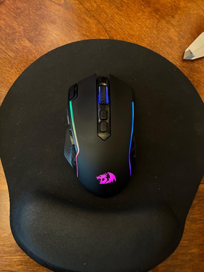 Redragon M810 Pro Wireless Gaming Mouse, 10000 DPI Wired/Wireless Gamer Mouse w/Rapid Fire Key, 8 Macro Buttons, 45-Hour Reliable Power Capacity and RGB Backlit for PC/Mac/Laptop customer photo 1