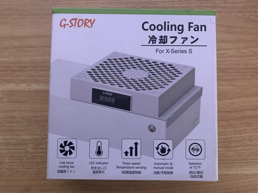 G-STORY Cooling Fan for Xbox Series S with Automatic Fan Speed Adjustable by Temperature, LED Display, High Performance Cooling, Low Noise, 3 Speed 1500/1750/2000RPM (140MM) with RGB LED (White) - Customer Photo 5