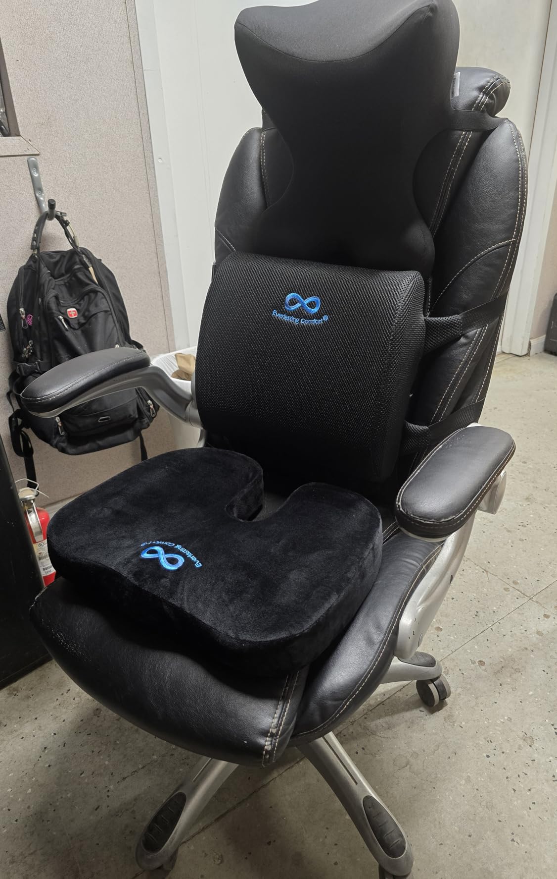Car Neck Pillow for Driving Seat Car headrest Pillow/Gaming Chair Pillow with Adjustable Strap Removable Cover Ergonomic Design Neck Support Pillow for auto, Office Chair, Gaming Chair(Black) - Customer Photo 5