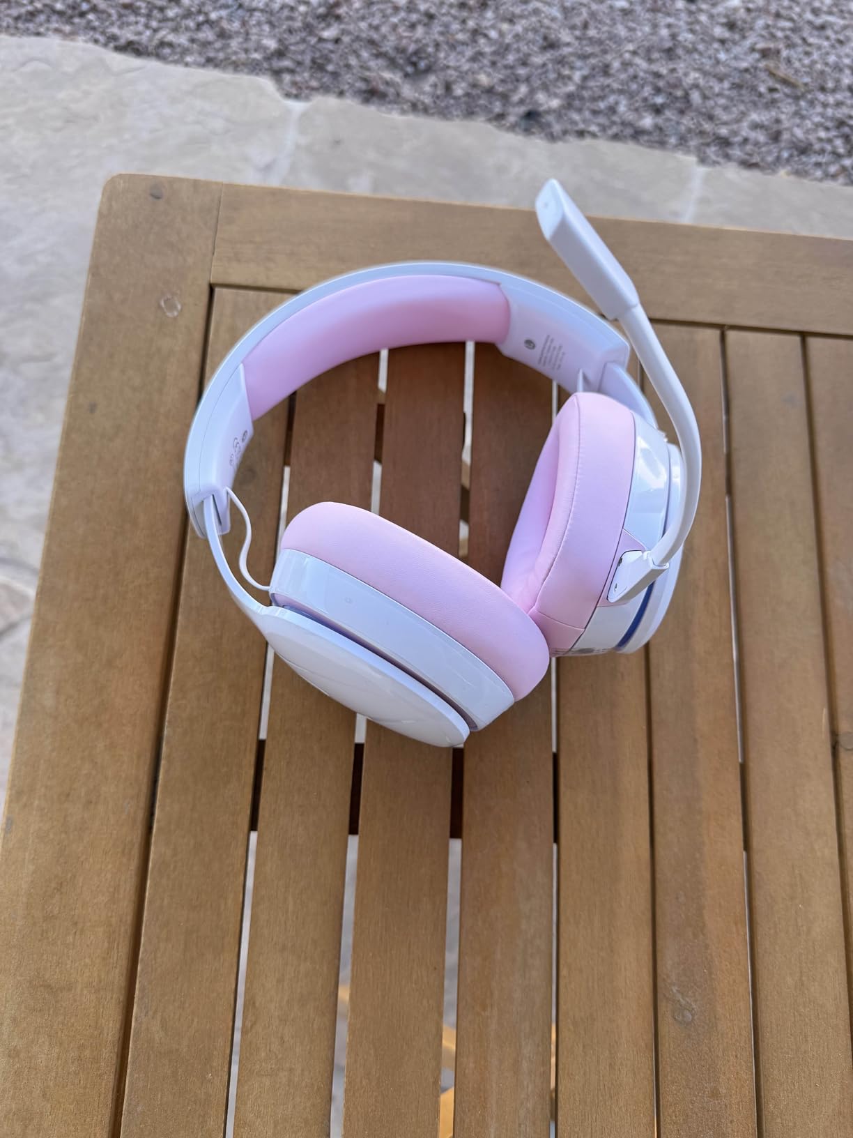 Gtheos 2.4GHz Wireless Gaming Headset for PS5, PS4 Fortnite & Call of Duty/FPS Gamers, PC, Nintendo Switch, Bluetooth 5.3 Gaming Headphones with Noise Canceling Mic, Stereo Sound, 40+Hr Battery -White - Customer Photo 2