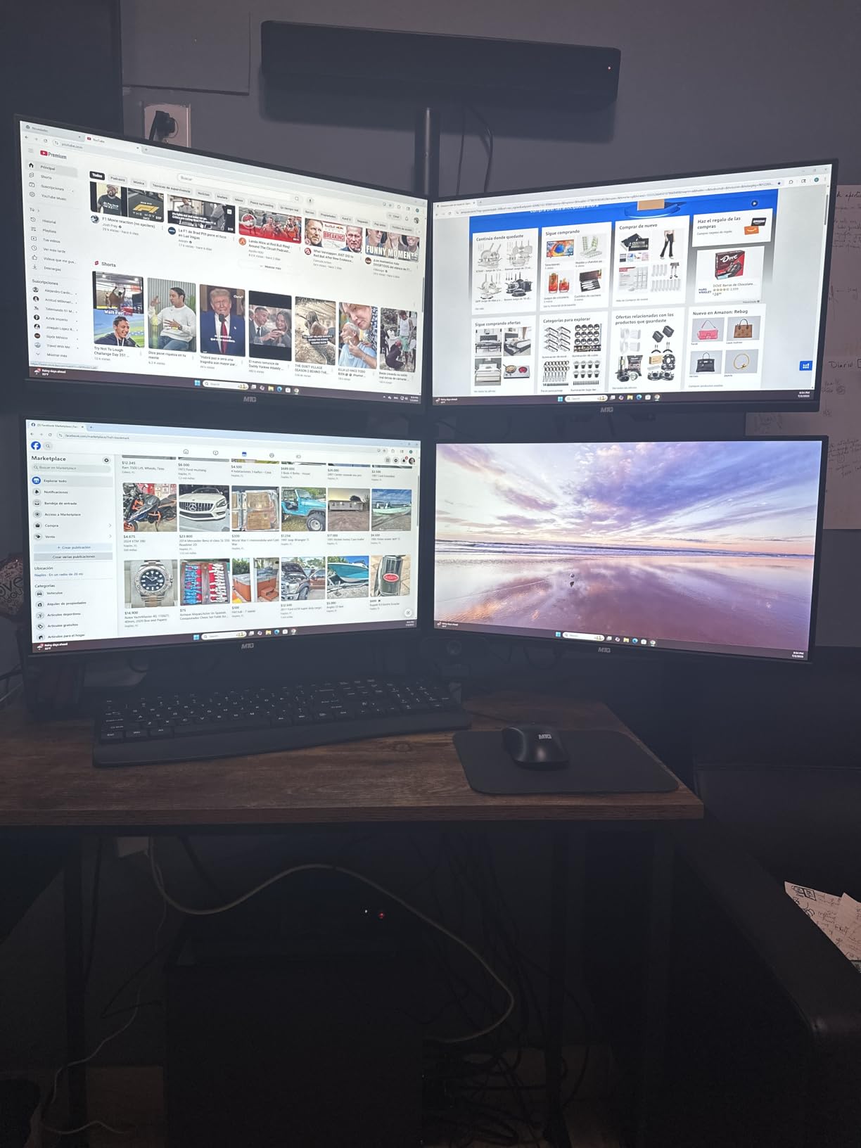 TechMagnet HP Trading Desktop PC, Intel Core i5 9th Gen, 16GB RAM, 512GB SSD + 4TB HDD, 4 New 27