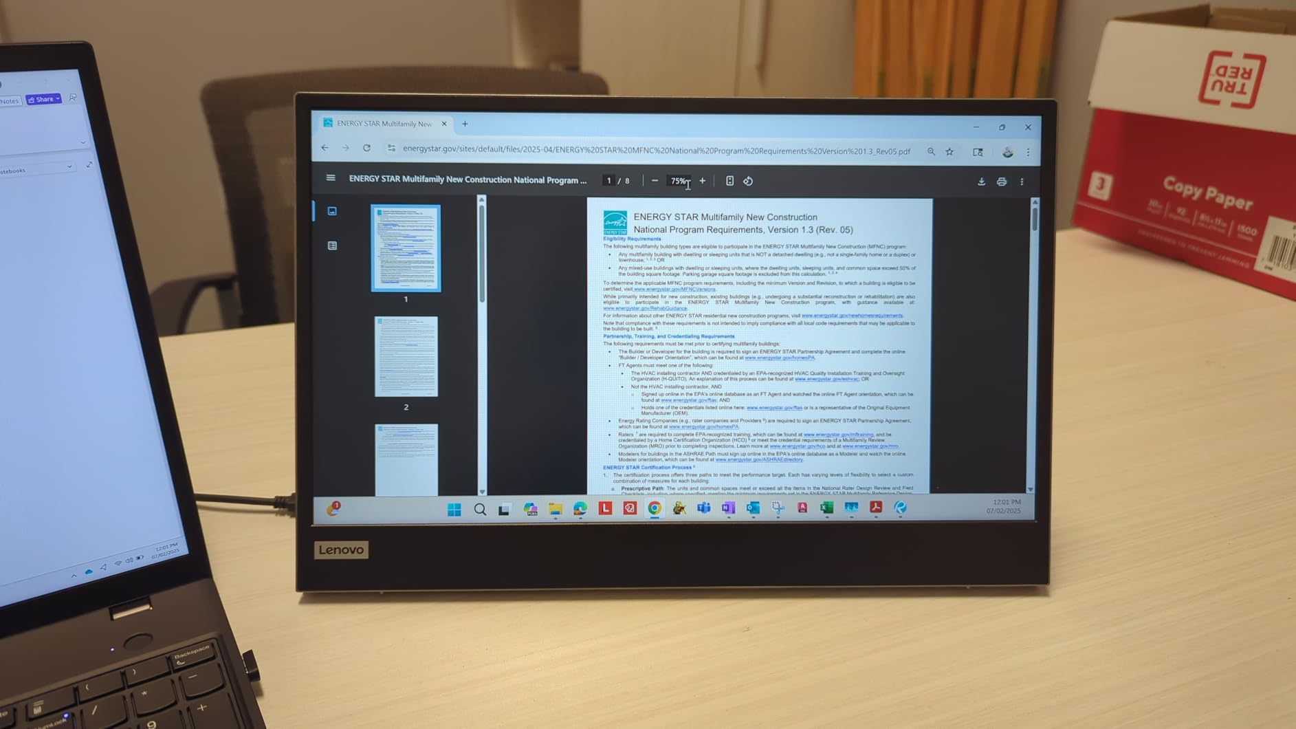 Lenovo L15 Portable Monitor, 15.6