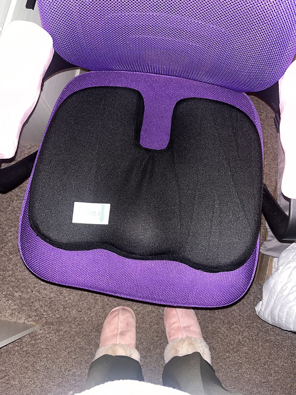 5 STARS UNITED Seat Cushion for Tailbone Pain Relief – Memory Foam Cushion for Coccyx, Hip, Hemorrhoid, Sciatica & Post-Surgery Recovery – Wheelchair, Car, Desk, Gaming & Office Chairs, D Gray - Customer Photo 3