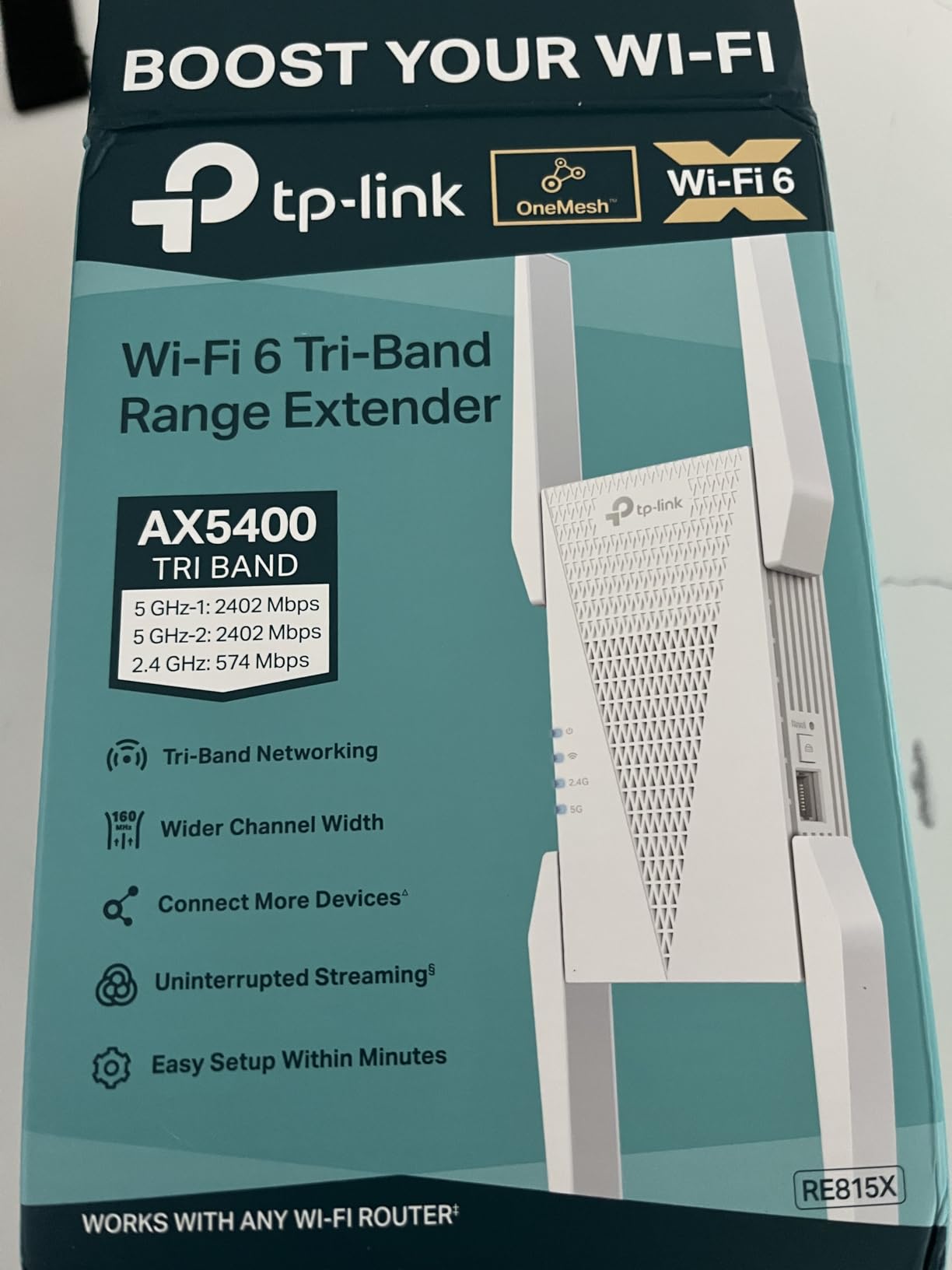 TP-Link AX3000 WiFi 6 Range Extender | PCMag Editor's Choice | Dual-Band Wireless Repeater w/Ethernet Port | Up to 2400 Sq. Ft., 64 Devices | Internet Signal Booster | APP Setup | EasyMesh (RE715X) - Customer Photo 1