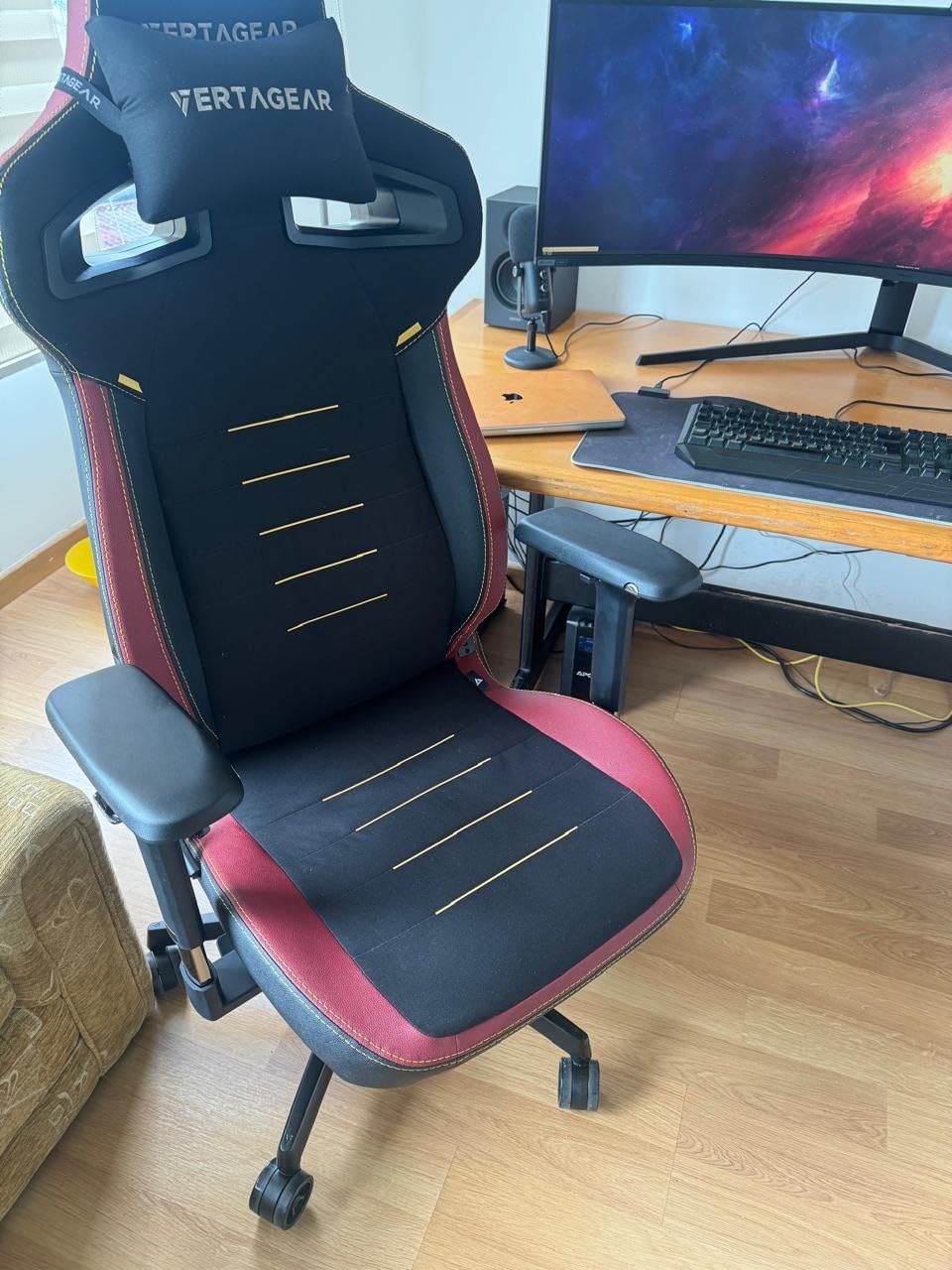 VERTAGEAR PL4800 Ergonomic Big & Tall Gaming Chair Featuring ContourMax Lumbar & VertaAir Seat Systems - RGB LED Kits Upgradeable - Burgundy Red - Customer Photo 2