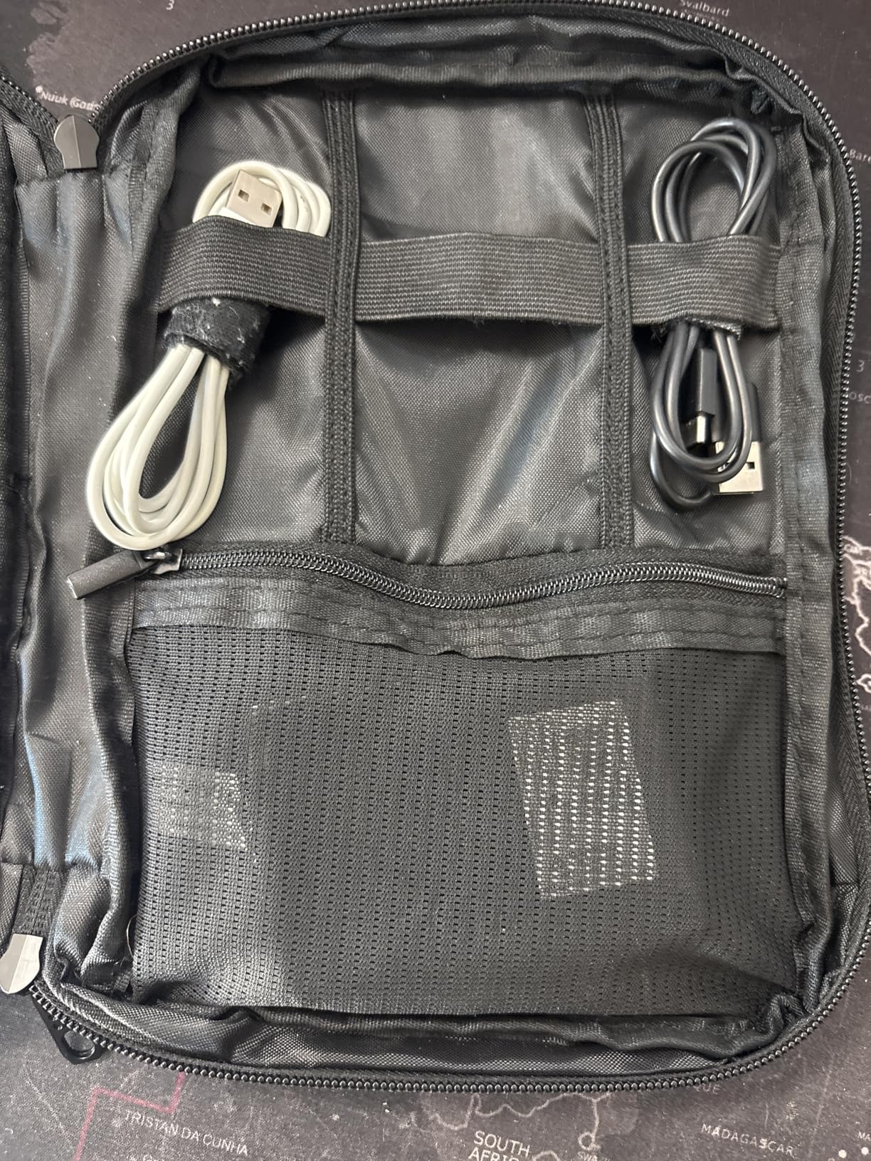 PAVILIA Travel Cord Organizer, Electronic Organizer Travel Case, Tech Organizer Travel Case, Cable Organizer Travel Storage, Small Charger Cord Bag Pouch, Travel Accessories Tech Gifts for Men, Black - Customer Photo 2
