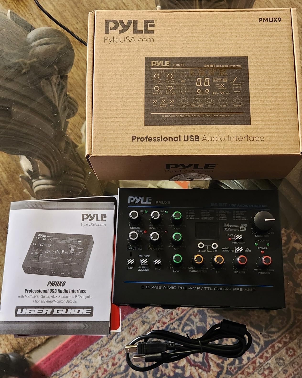 Pyle Professional USB Audio Interface with MIC, Guitar, AUX Stereo Inputs, Phone/Monitor Outputs, Ideal for Computer Playing & Recording, Compact Rugged Metal Housing - PMUX6 Customer Review Pyle Professional USB Audio Interface with MIC, Guitar, AUX Stereo Inputs, Phone/Monitor Outputs, Ideal for Computer Playing & Recording, Compact Rugged Metal Housing - PMUX6 - Customer Photo 2