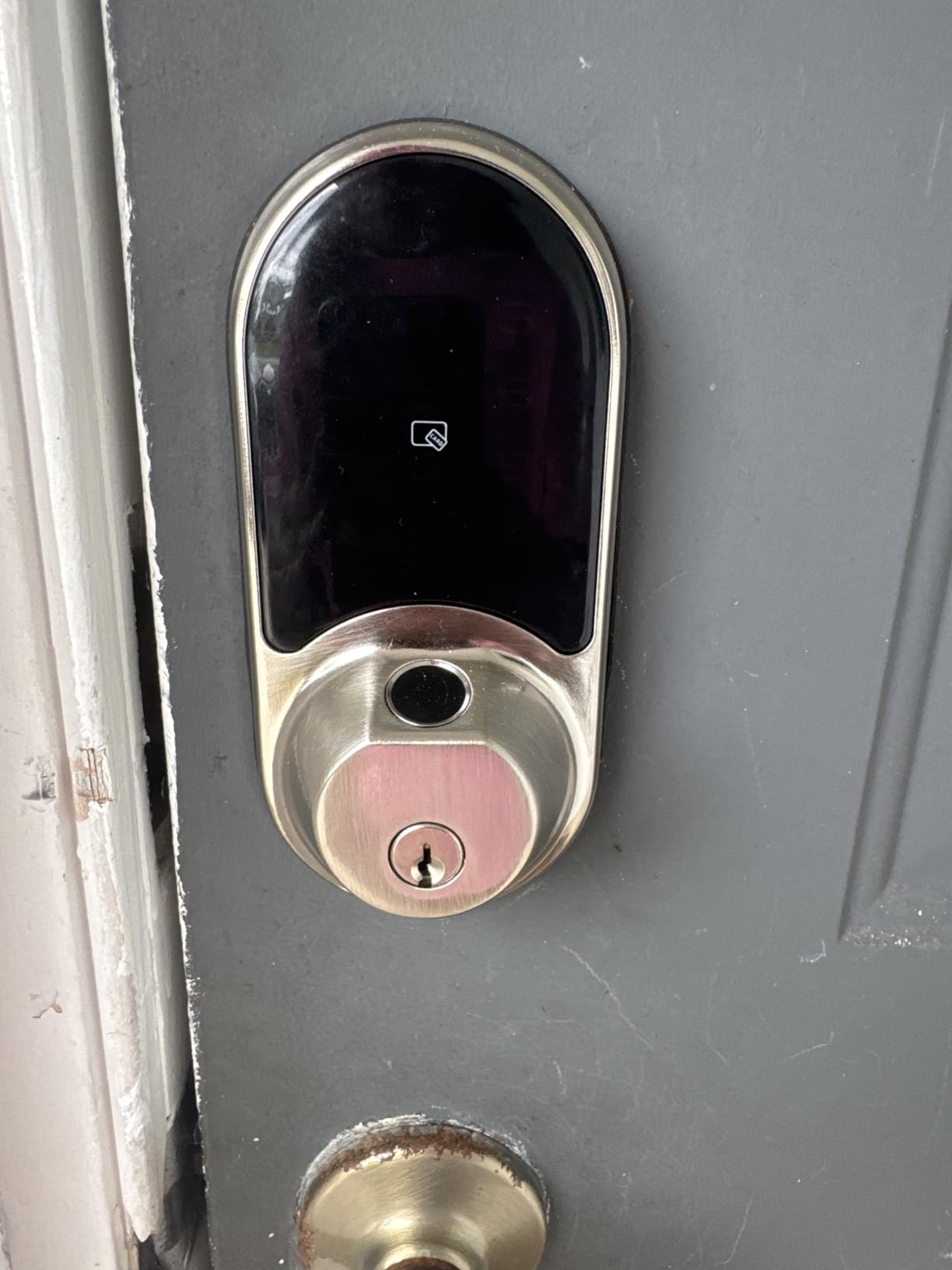 Veise RZ07 Smart Lock, Fingerprint Door Lock, 7-in-1 Keyless Entry with App Control, Electronic Touchscreen Keypad Deadbolt, Biometric Smart Locks for Front Door, Satin Nickel - Customer Photo 1