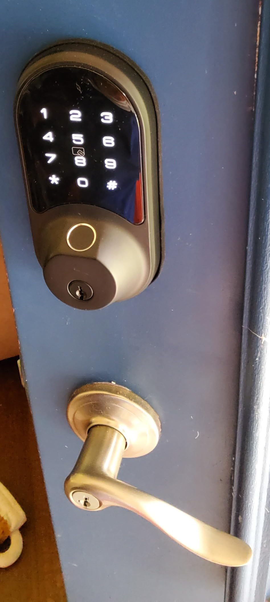 Veise RZ07 Smart Lock, Fingerprint Door Lock, 7-in-1 Keyless Entry with App Control, Electronic Touchscreen Keypad Deadbolt, Biometric Smart Locks for Front Door, Satin Nickel - Customer Photo 2