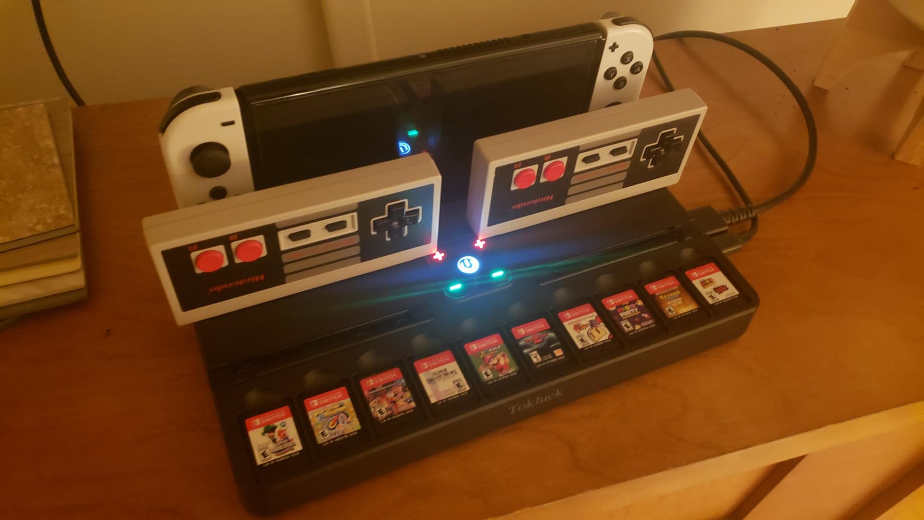 Switch Docking Station for TV with Controller Charger, Replacement for Switch TV Dock with HDMI Adapter, SW Base Station Portable Charging Dock with 10 Game Slots NES Console - Customer Photo 2
