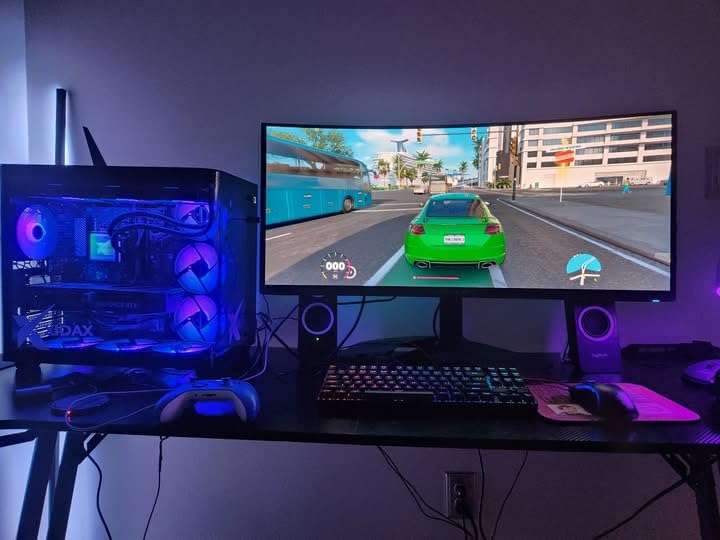 Alienware AW3423DWF Curved QD-OLED Gaming Monitor - 34-inch Quantum Dot OLED 0.1Ms 165Hz 21:9 Curved Display, 99.3% DCI-P3 Color Gamut, VESA DisplayHDR True Black 400, AMD FreeSync Premium Pro - Black - Customer Photo 1