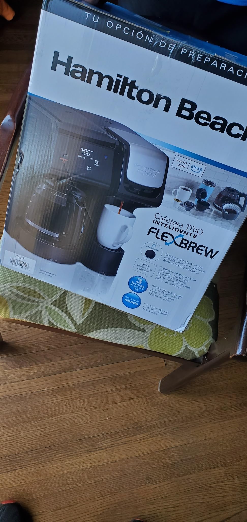 Hamilton Beach FlexBrew Trio 2-Way Coffee Maker, Compatible with K-Cup Pods or Grounds, Combination Single Serve & Full 12c Carafe, Removable Reservoir, Fast Brewing, Works with Alexa, Black (49911) - Customer Photo 4