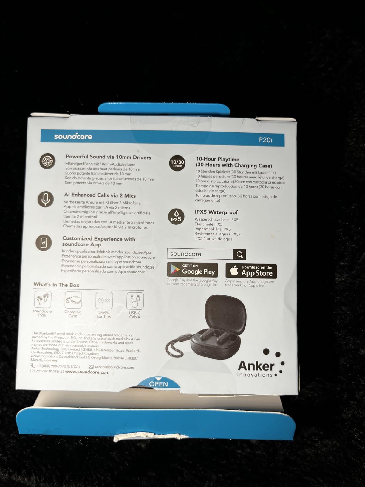 Soundcore by Anker P20i True Wireless Earbuds, 10mm Drivers with Big Bass, Bluetooth 5.3, 30H Long Playtime, Water-Resistant, 2 Mics for AI Clear Calls, 22 Preset EQs, Customization (Blue) - Customer Photo 2
