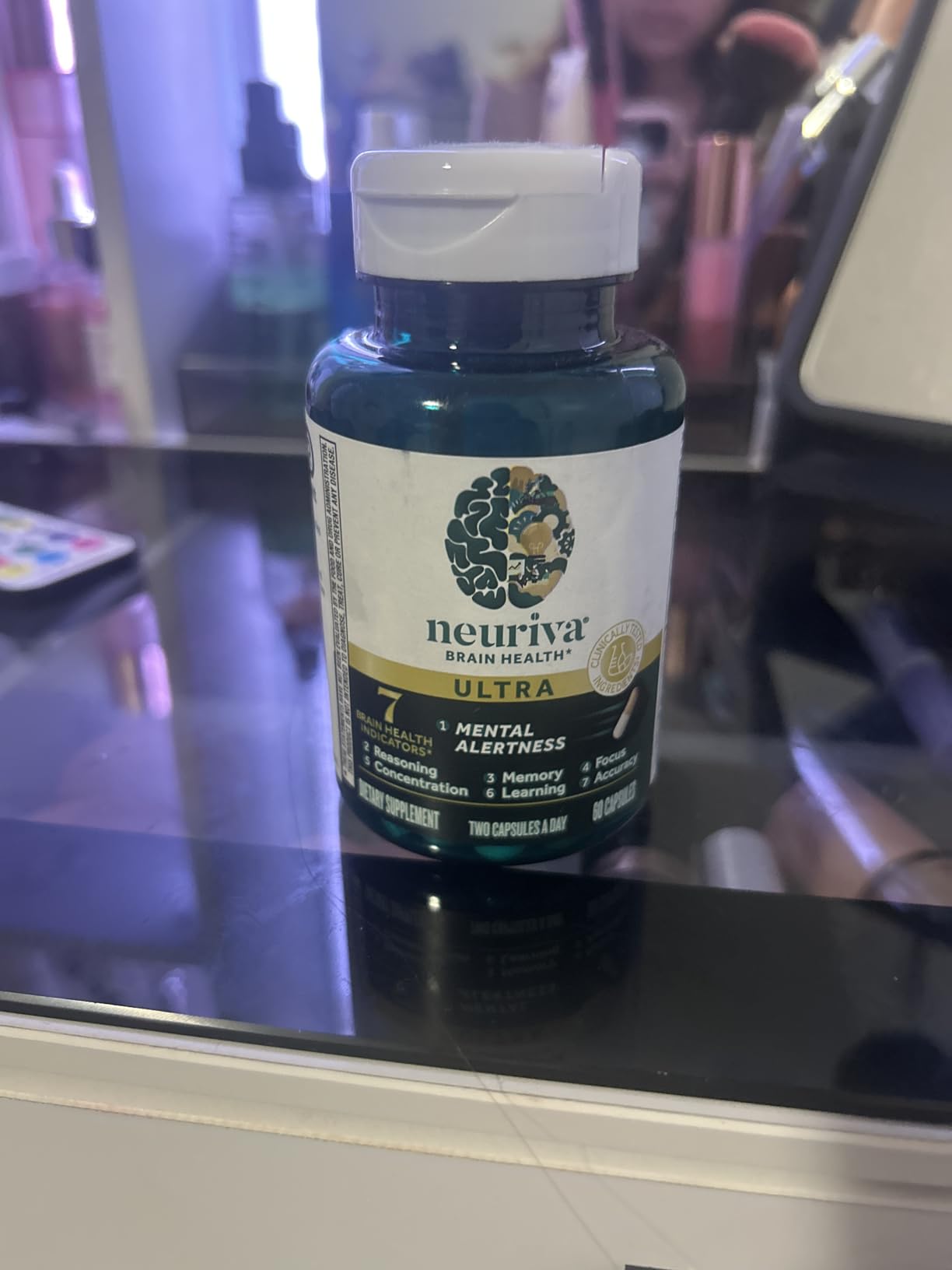 NEURIVA Ultra Decaffeinated Clinically Tested Nootropic Brain Supplement for Mental Alertness, Memory, Focus & Concentration, Cognivive, Neurofactor, Phosphatidylserine, Vitamins B6 B12, 60 Capsules - Customer Photo 1