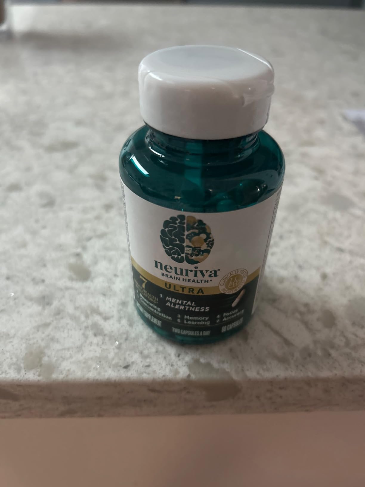 NEURIVA Ultra Decaffeinated Clinically Tested Nootropic Brain Supplement for Mental Alertness, Memory, Focus & Concentration, Cognivive, Neurofactor, Phosphatidylserine, Vitamins B6 B12, 60 Capsules - Customer Photo 2