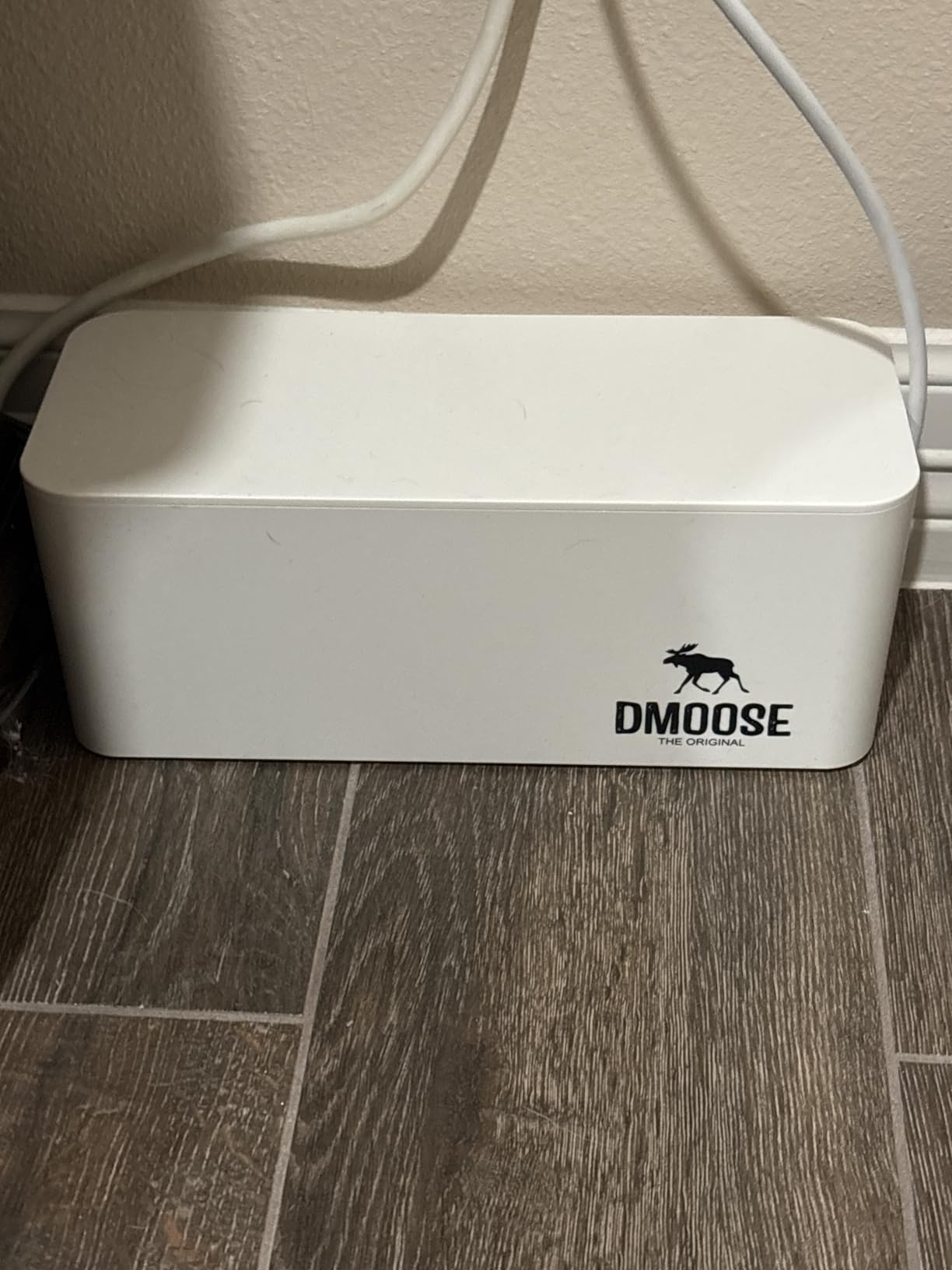 DMoose Cable Management Box - 2 Pack Medium & Large Cord Organizer for Desk & Floor, Cable Organizer Box for Child & Pet - Cable Box Hider for Tidy Office & Home, Power Strip Cover (Black - Pack of 2) - Customer Photo 1
