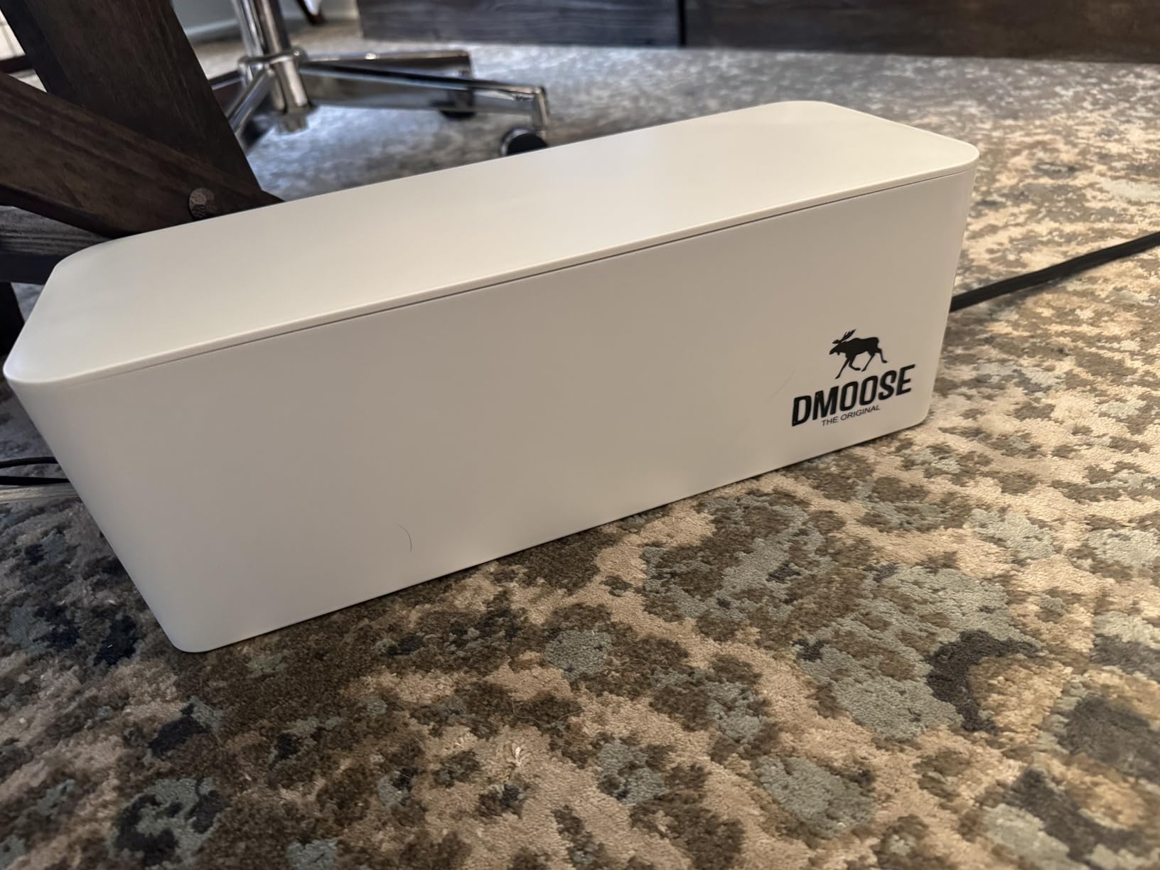 DMoose Cable Management Box - 2 Pack Medium & Large Cord Organizer for Desk & Floor, Cable Organizer Box for Child & Pet - Cable Box Hider for Tidy Office & Home, Power Strip Cover (Black - Pack of 2) - Customer Photo 2