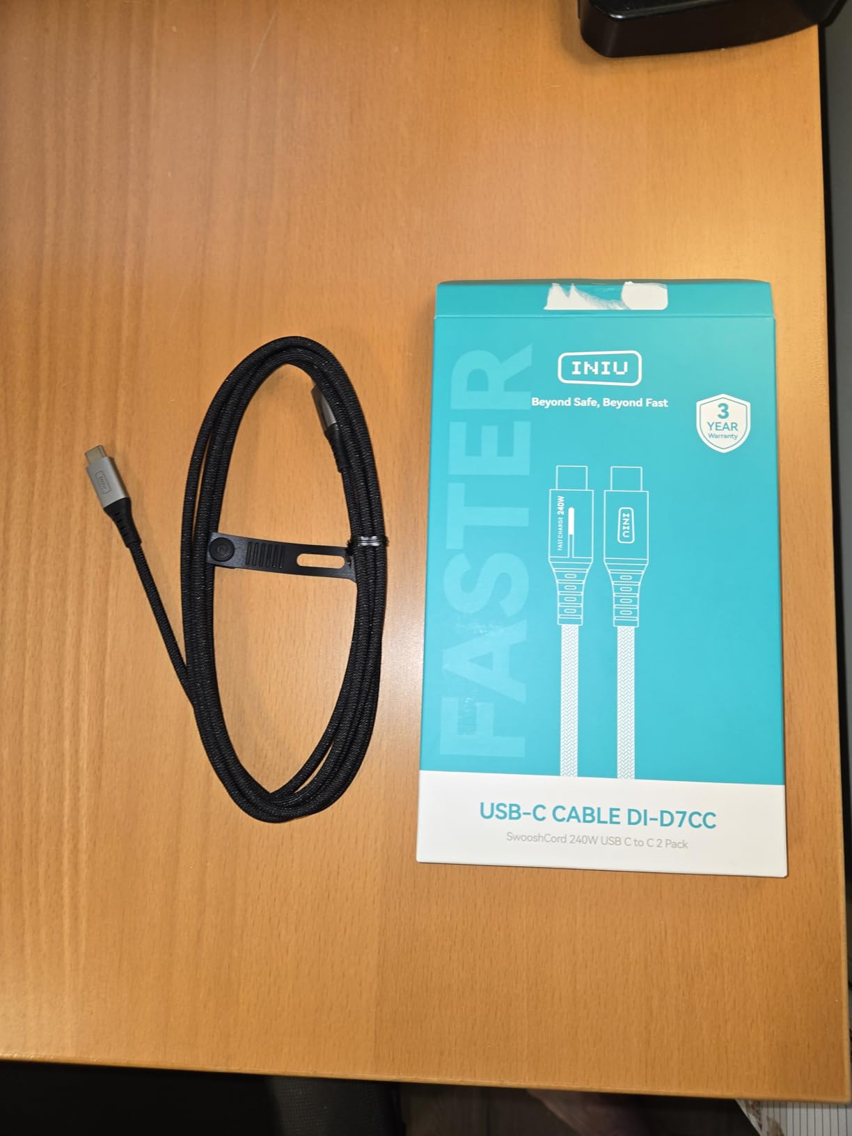 INIU USB C to USB C Cable, 240W Fast Charging [6.6ft, 2-Pack] Type C Charger Cord, Braided USBC Phone Charger Cable for iPhone 17 16 15 Pro Max Samsung S25 S24 Laptops MacBook iPad Air Switch etc. - Customer Photo 1