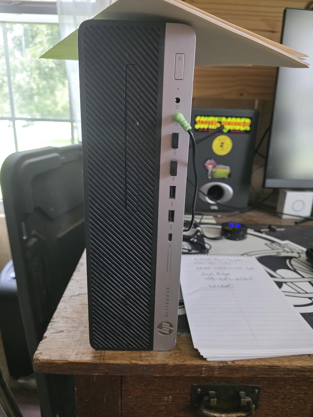 HP Elitedesk 800 G3 SFF Desktop PC - Intel i7-6700,32GB DDR4,1TB NVMe SSD + 2TB HDD, AX200 Wi-Fi 6,Dual 24-Inch Monitors, Wireless Keyboard and Mouse,Windows 11 (Renewed) - Customer Photo 5