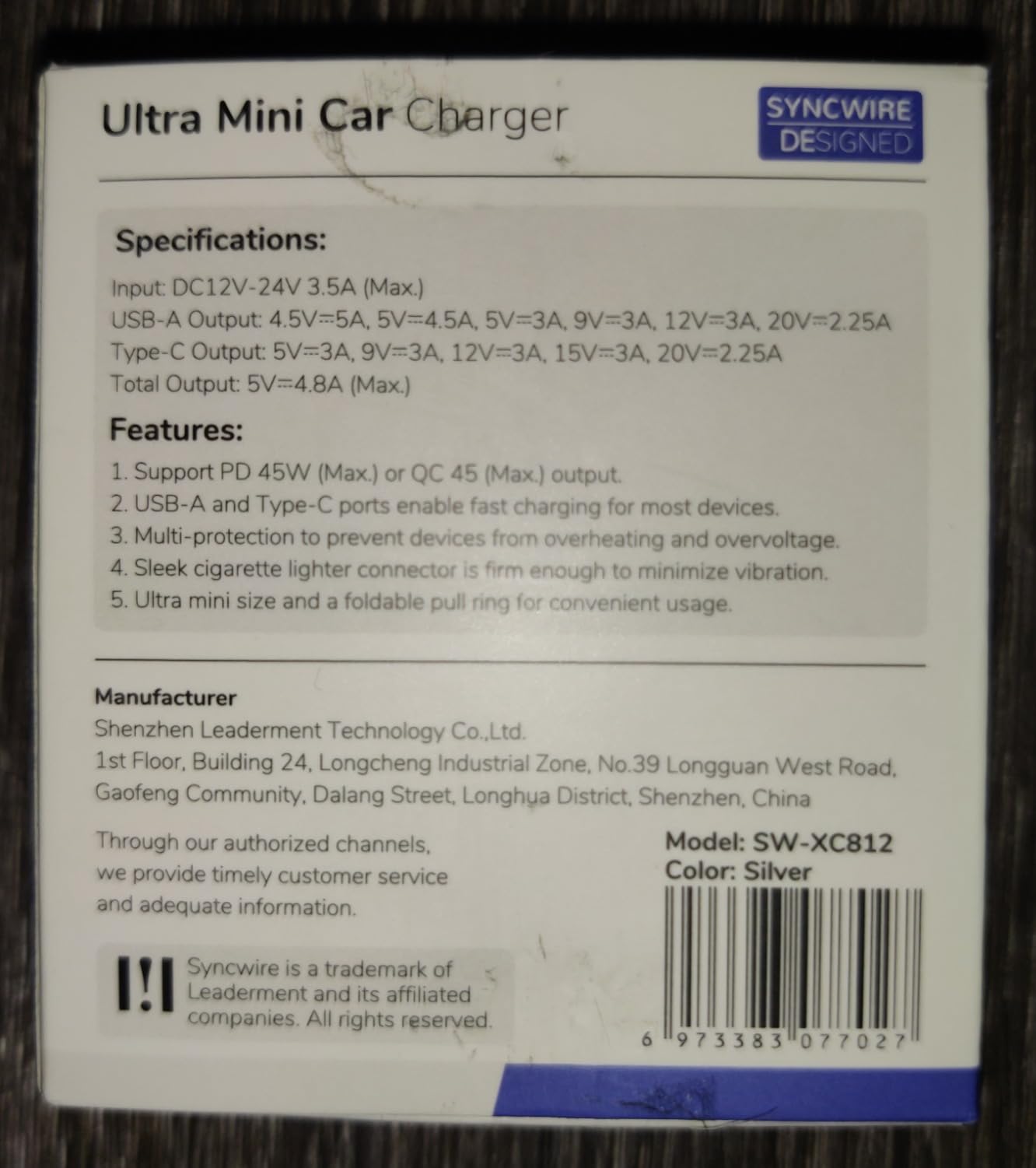 USB C Car Charger Syncwire 90W [PD 45W & QC 45W] USB Car Charger Adapter Fast Charging [Super Mini & All Metal] Compatible with iPhone 15/14 Pro Max Plus 13 12 Samsung S23/S22/S21, Pixel, iPad, Red - Customer Photo 2