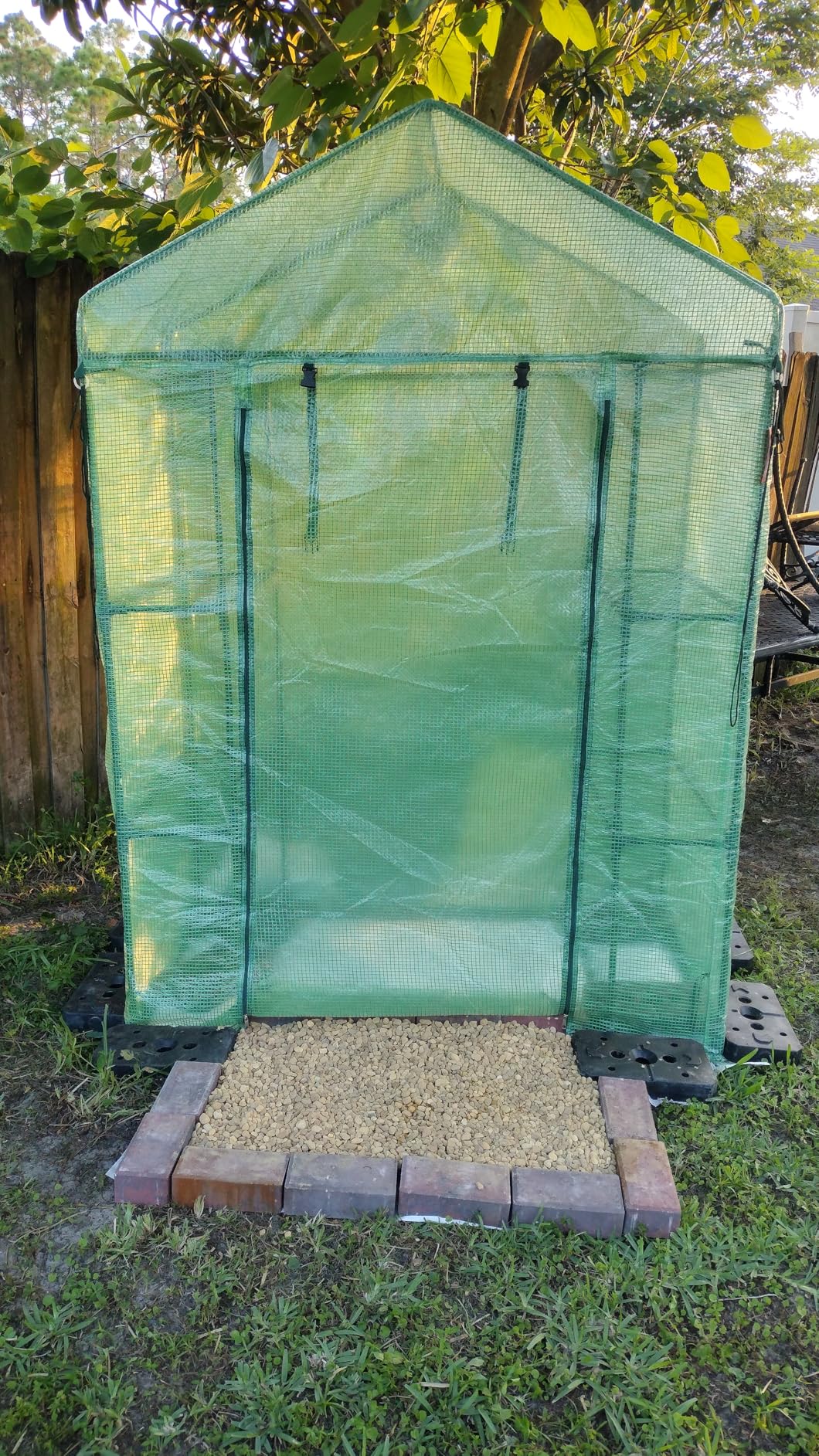 VEVOR Walk-in Green House, 55.5 x 29.3 x 80.7 inch, Portable Greenhouse with Shelves, High Strength PE Cover with Roll-up Zipper Door and Steel Frame, Set Up in Minutes, for Planting and Storage - Customer Photo 1