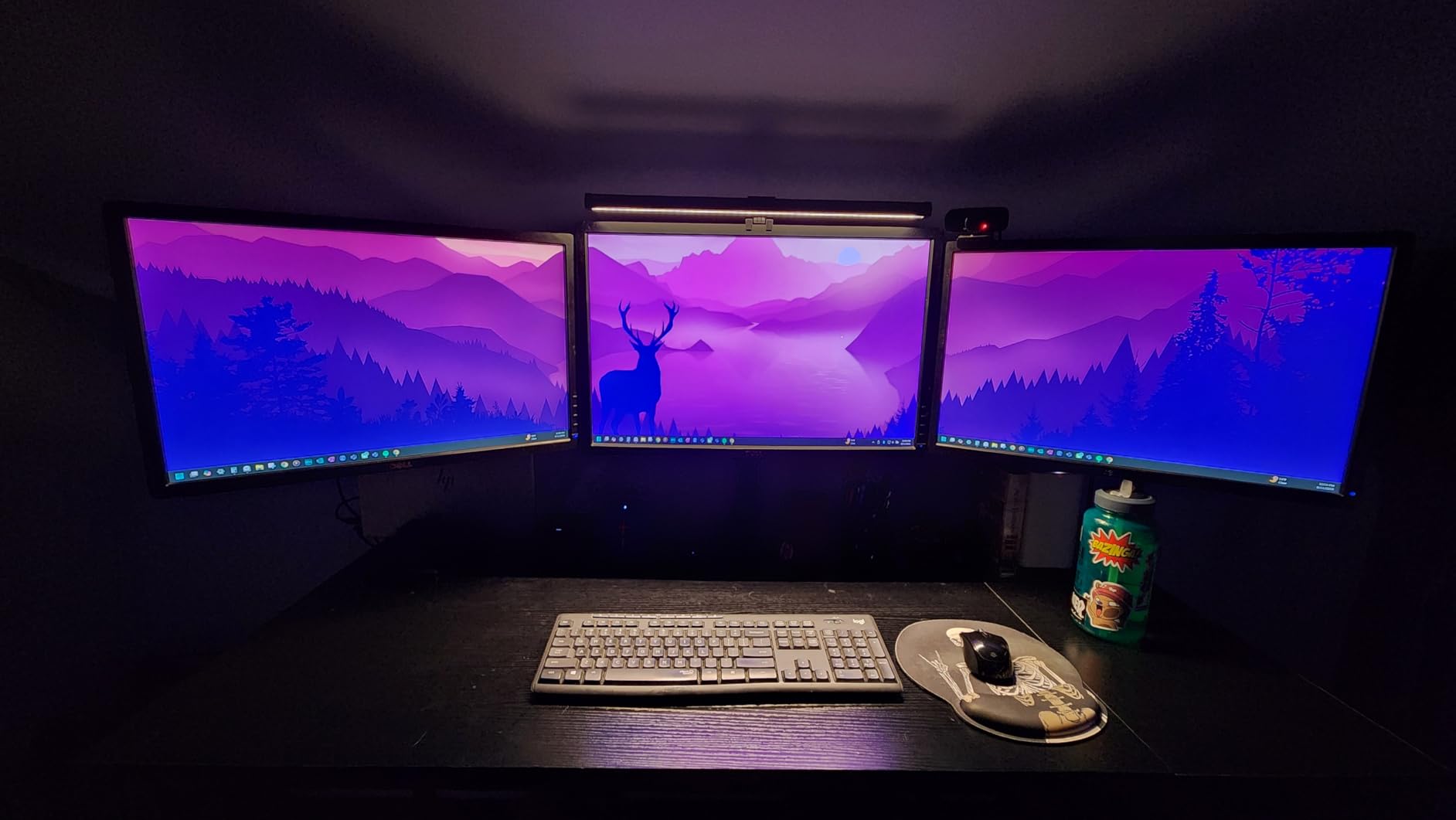 Quntis Monitor Light RGB Backlight, Dual Light Bar Gaming Office Desk Lamp, 15 Modes Dimmable, 3 Color Temperature Adjustable - Customer Photo 2