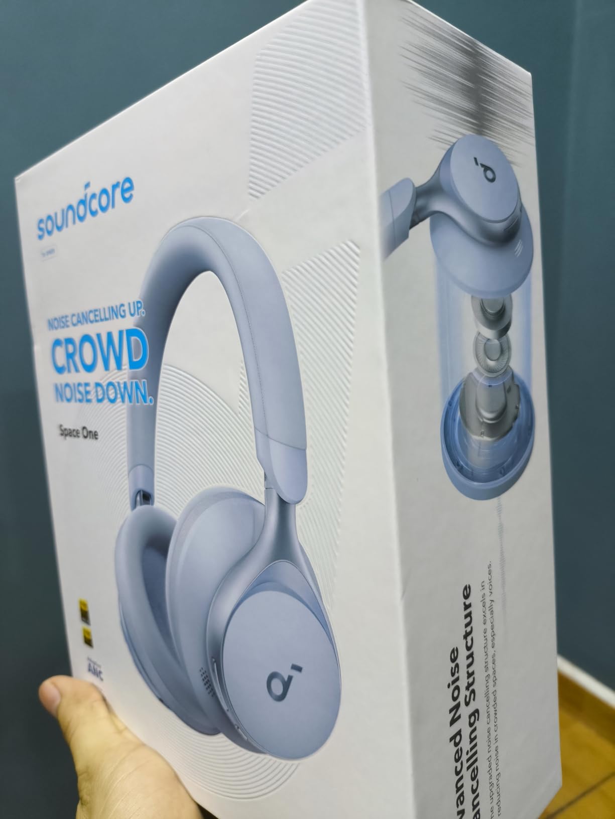Soundcore by Anker, Space One, Active Noise Cancelling Headphones, 2X Stronger Voice Reduction, 40H ANC Playtime, App Control, LDAC Hi-Res Wireless Audio, Comfortable Fit, Clear Calls, Bluetooth 5.3 - Customer Photo 5