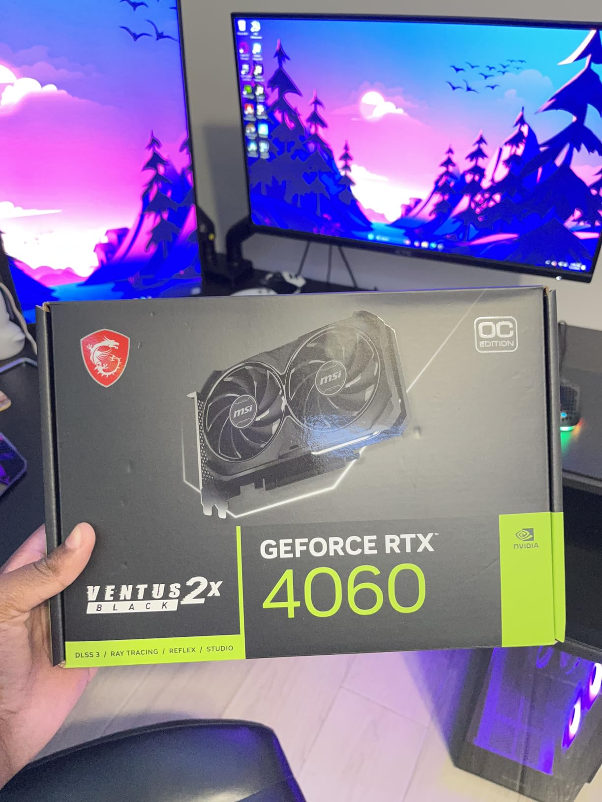 MSI GeForce RTX 4060 Ventus 2X Black 8G OC Gaming Graphics Card - 8GB GDDR6X, PCI Express Gen 4, 128-bit, 3X DP v 1.4a, HDMI 2.1a (Supports 4K & 8K HDR) - Customer Photo 1