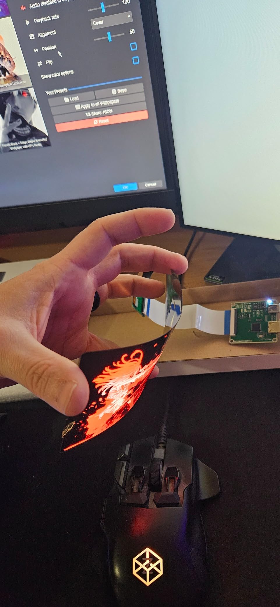 6 inch 2K 1440 * 2880 Flexible OLED Screen Display Soft Curved Bendable Display Screen Module with HDMI Driver Board Controller Kit Only Support Windows Portrait Mode by Default - Customer Photo 3