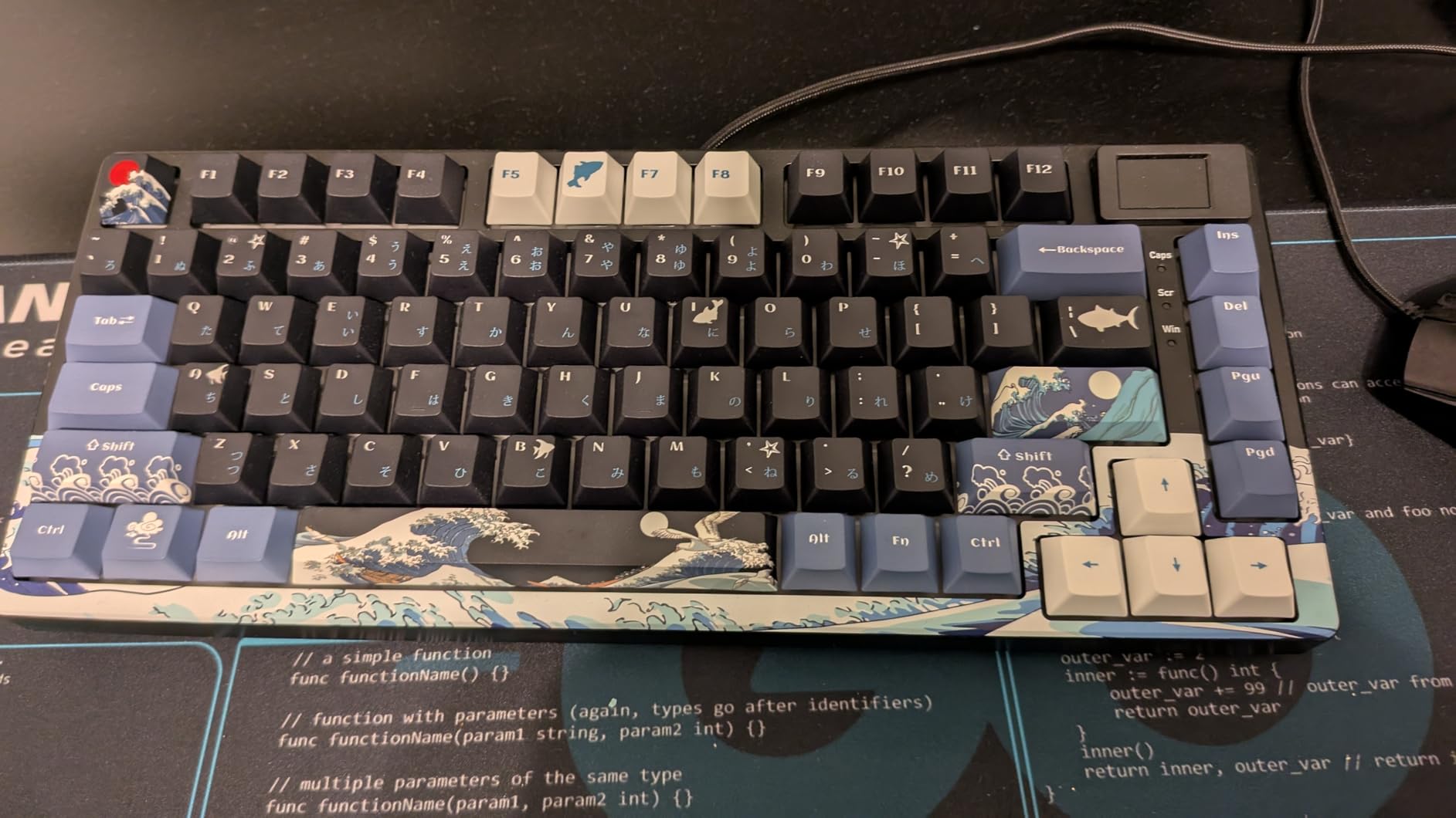 Womier S-K80 75% Keyboard with Color Multimedia Display Mechanical Gaming Keyboard, Wired Hot Swappable Gasket Mount RGB Custom Key Board, Pre-lubed Stabilizer for Mac/Win, Black Kanagawa - Customer Photo 2