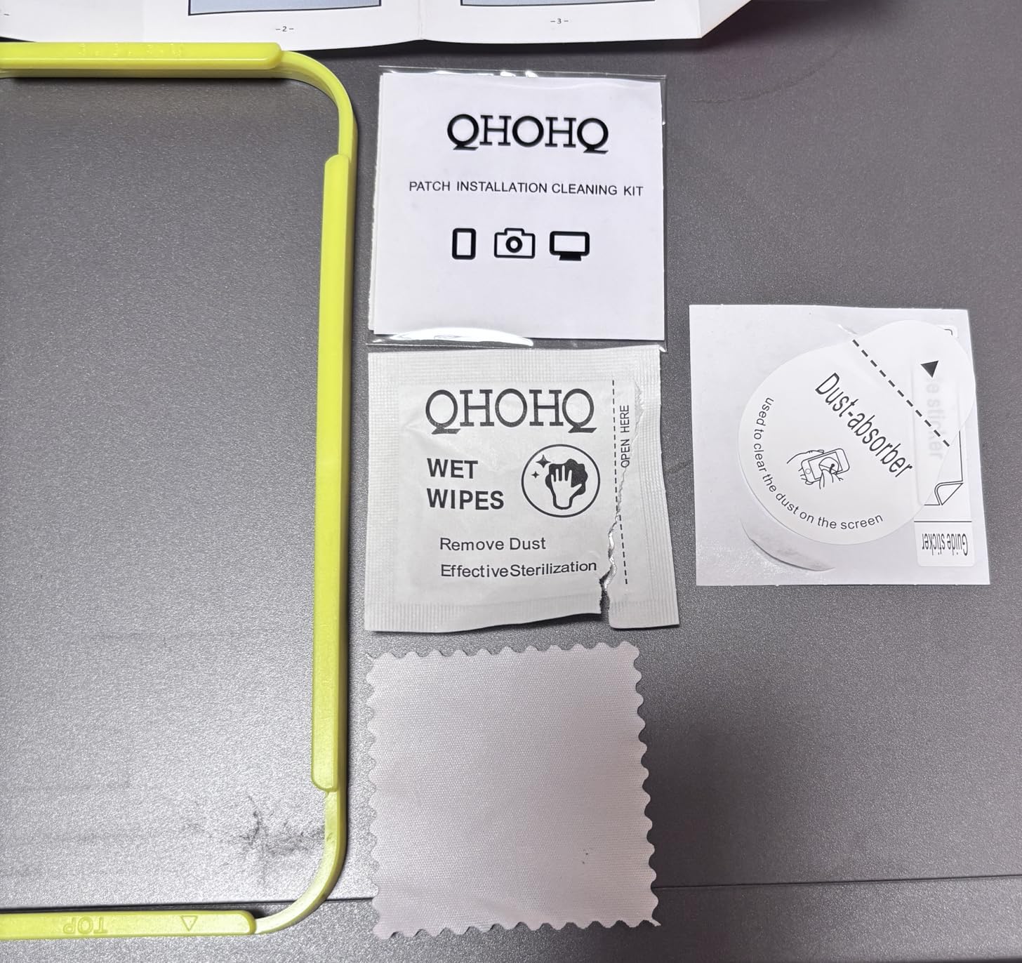 QHOHQ 3 Pack Screen Protector for iPhone 15 [6.1 Inch] with 3 Pack Camera Lens Protector, Tempered Glass Film, HD Clear, 9H Hardness, No Bubbles, Case Friendly - Customer Photo 1