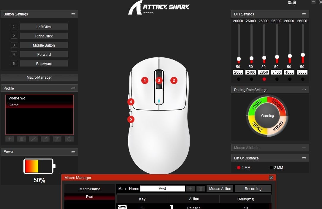 ATTACK SHARK X3 Lightweight Wireless Gaming Mouse, 49g Tri-Mode Bluetooth/2.4G/USB-C Wired Mouse, PAW3395 26K DPI Sensor, 200h Battery Life, Programmable Buttons, Griptape for PC/Laptop/Mac - Customer Photo 1