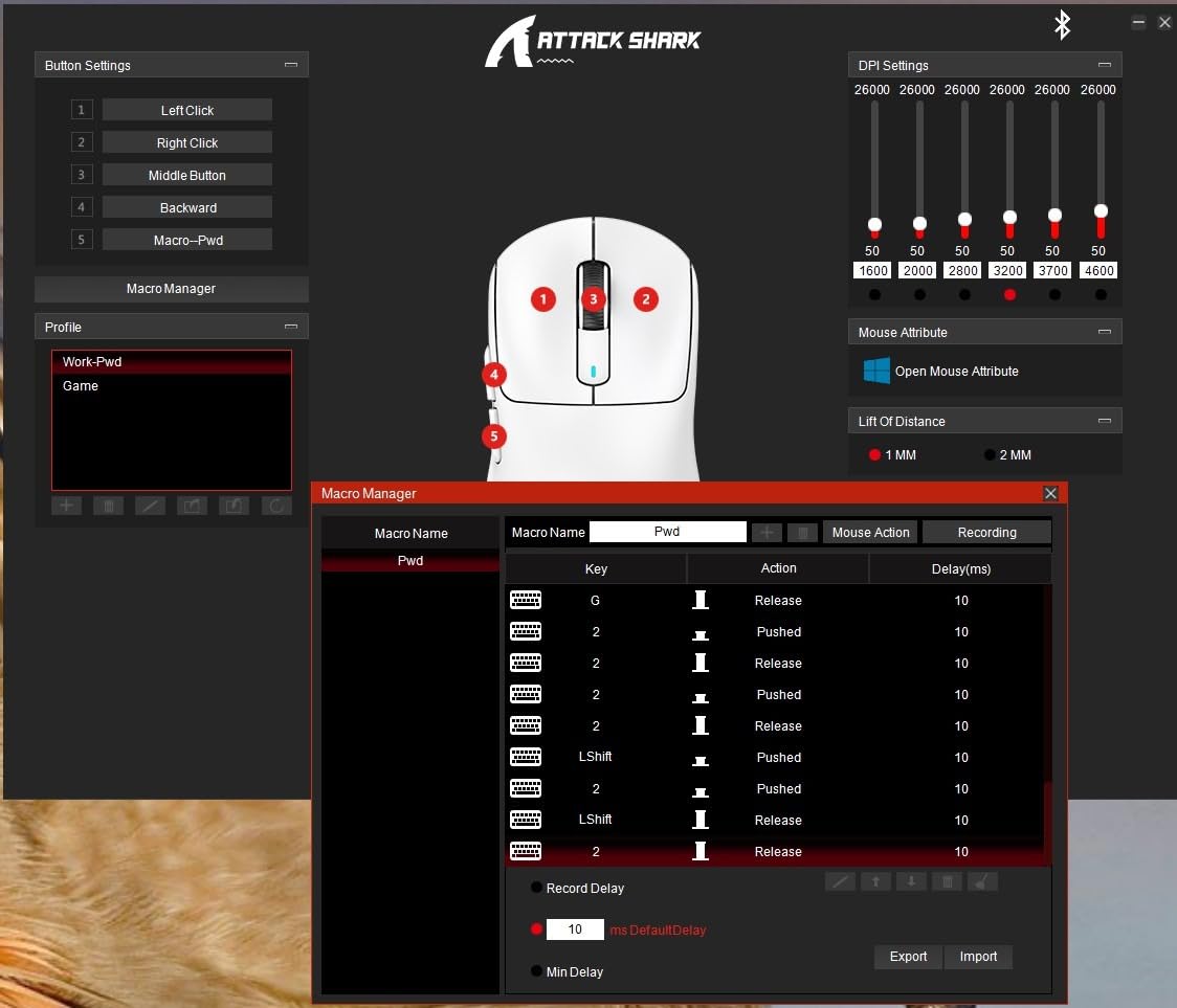 ATTACK SHARK X3 Lightweight Wireless Gaming Mouse, 49g Tri-Mode Bluetooth/2.4G/USB-C Wired Mouse, PAW3395 26K DPI Sensor, 200h Battery Life, Programmable Buttons, Griptape for PC/Laptop/Mac - Customer Photo 2