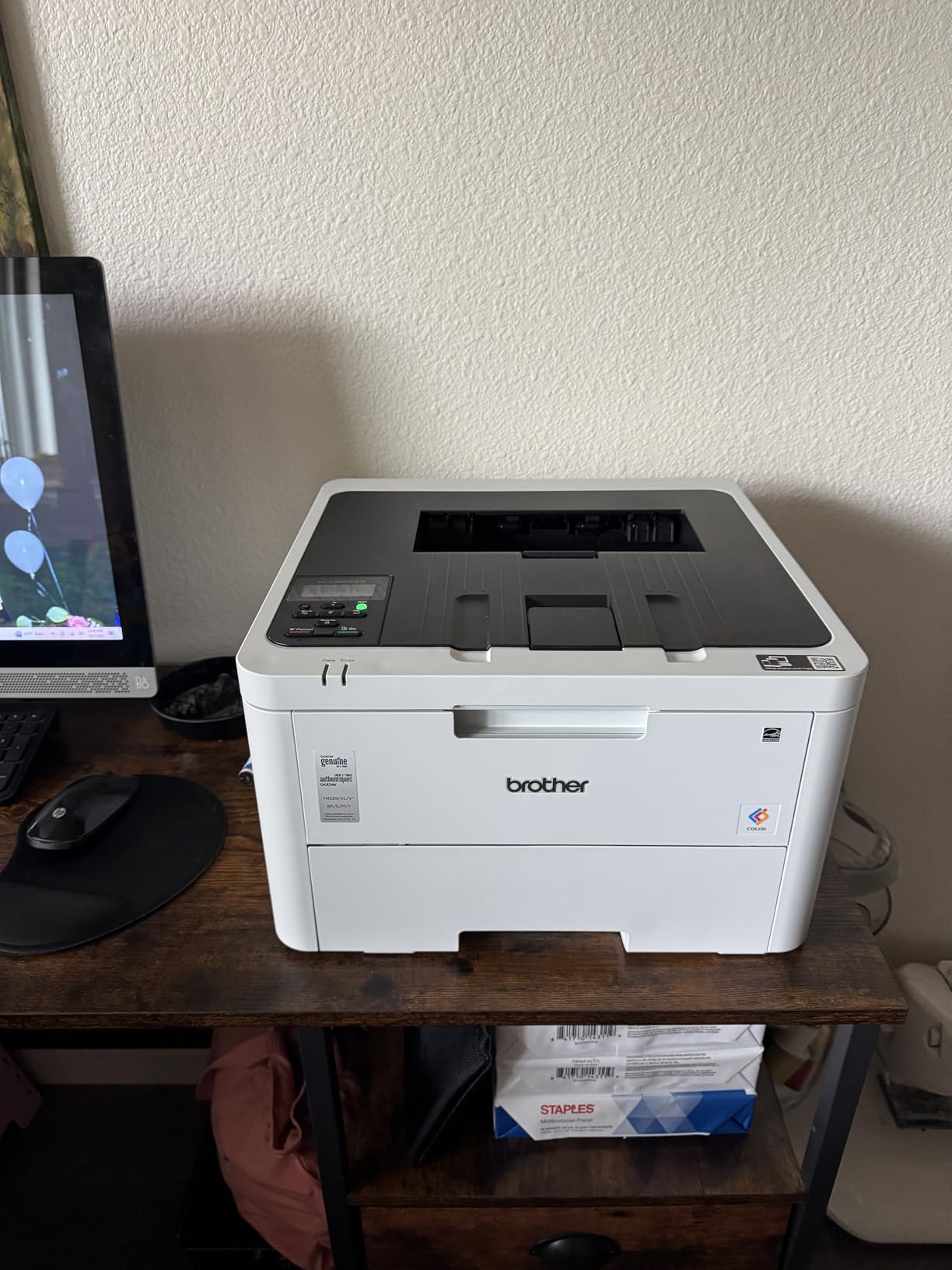 Brother Color Laser Printer with Wireless Printing Fast 19 PPM Output, Duplex Feature, Mobile Device Compatible, 250-Sheet Paper Tray for Professional Home Office Printing (HL-L3220CDW) - Customer Photo 1