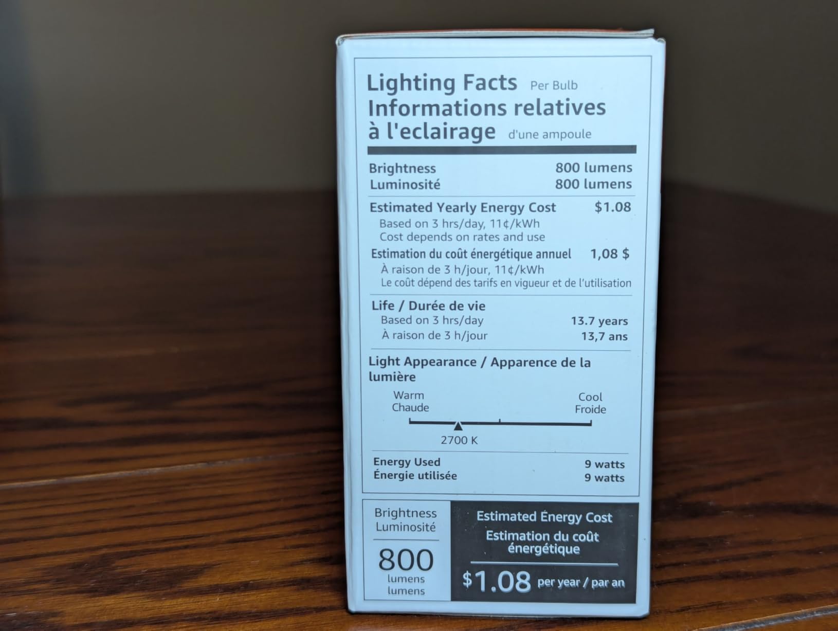 Amazon Basics Smart A19 LED Light Bulb, Color Changing, 9W (60W Equivalent), 800LM, Works with Alexa Only, 2.4 GHz Wi-Fi, No Hub Required, 1 Pack - Customer Photo 1