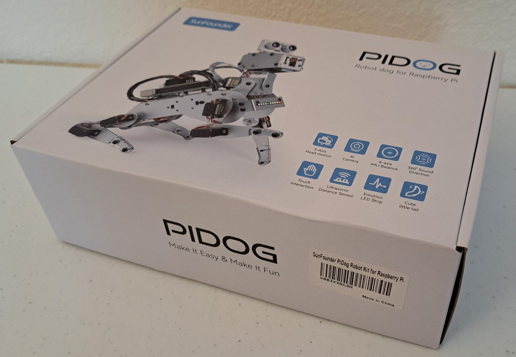 SunFounder PiDog AI Robot Dog Kit for Raspberry Pi 5/4/3B+/3B/Zero 2W, ChatGPT-4o Enabled with Voice Command & Video Recognition, App Control, FPV, 12 Servos, Gyroscope, Camera, Mic (RPI NOT Included) - Customer Photo 4