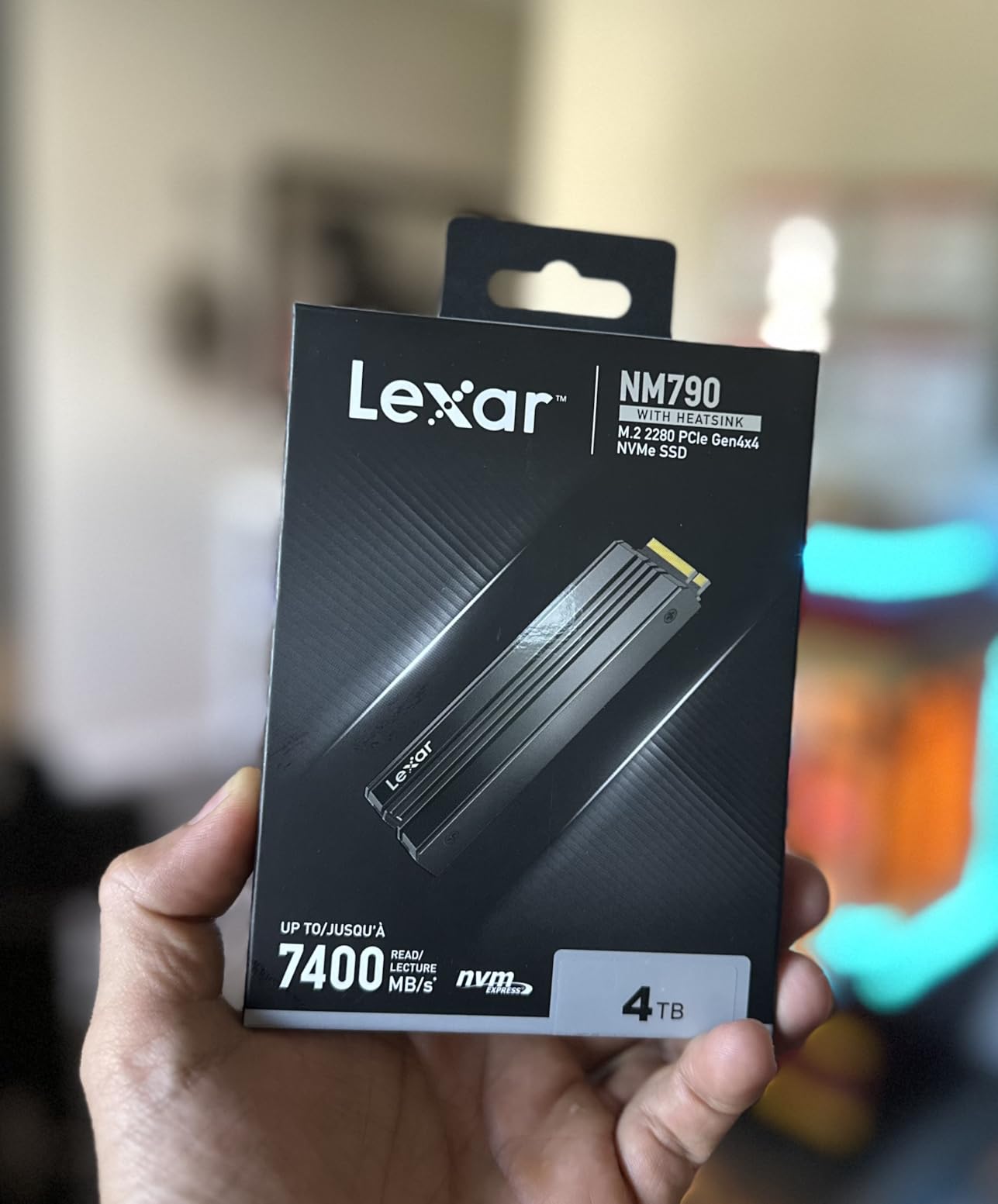 Lexar 1TB NM790 SSD with Heatsink PCIe Gen4 NVMe M.2 2280 Internal Solid State Drive, Up to 7400/6500 MB/s Read/Write, Compatible with PS5, for Gamers and Creators, Black (LNM790X001T-RN9NU) - Customer Photo 1