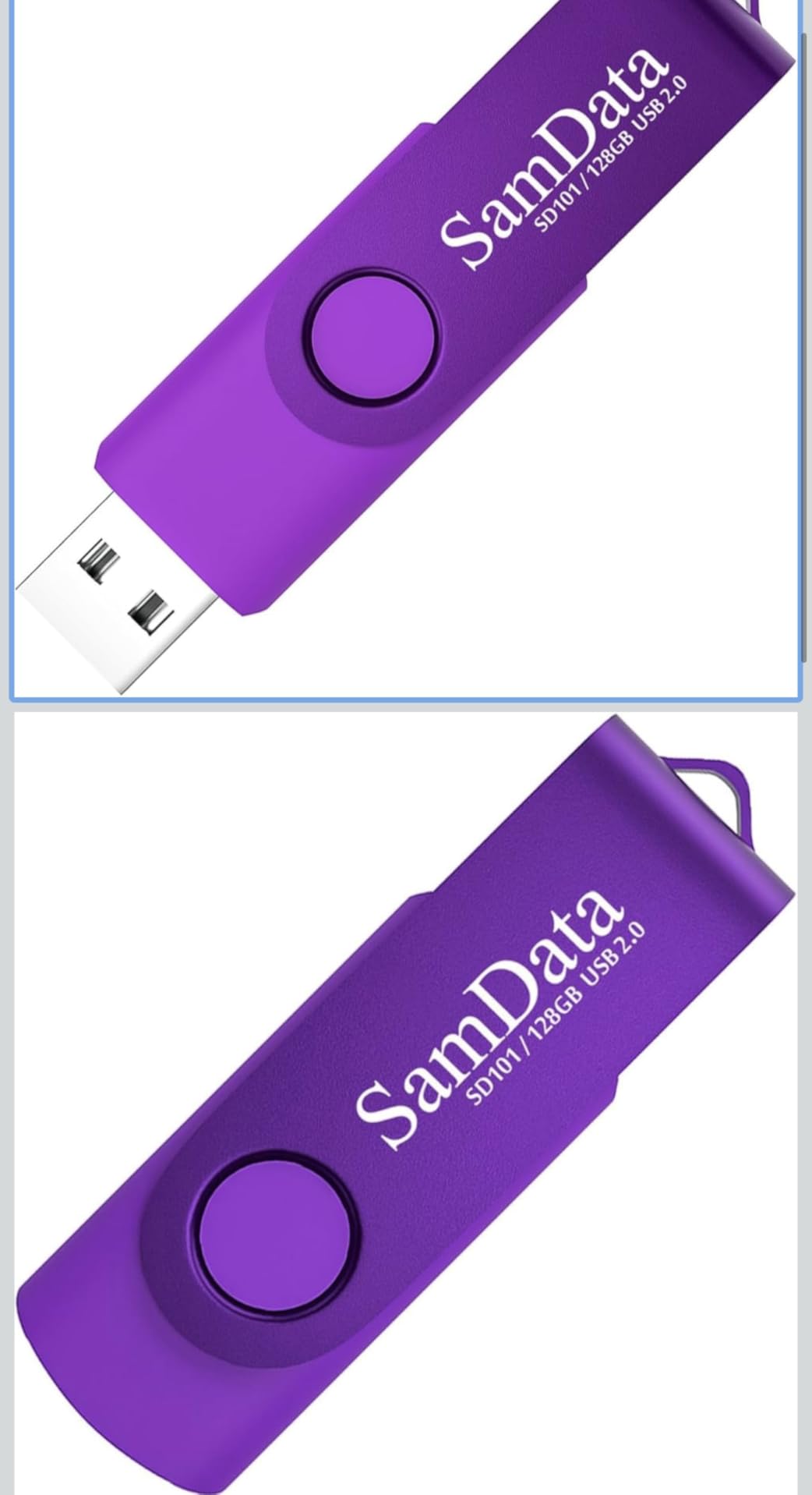 128GB USB Flash Drives 2 Pack 128GB Thumb Drives Memory Stick Jump Drive with LED Light for Storage and Backup (2 Colors: Black Blue) - Customer Photo 1