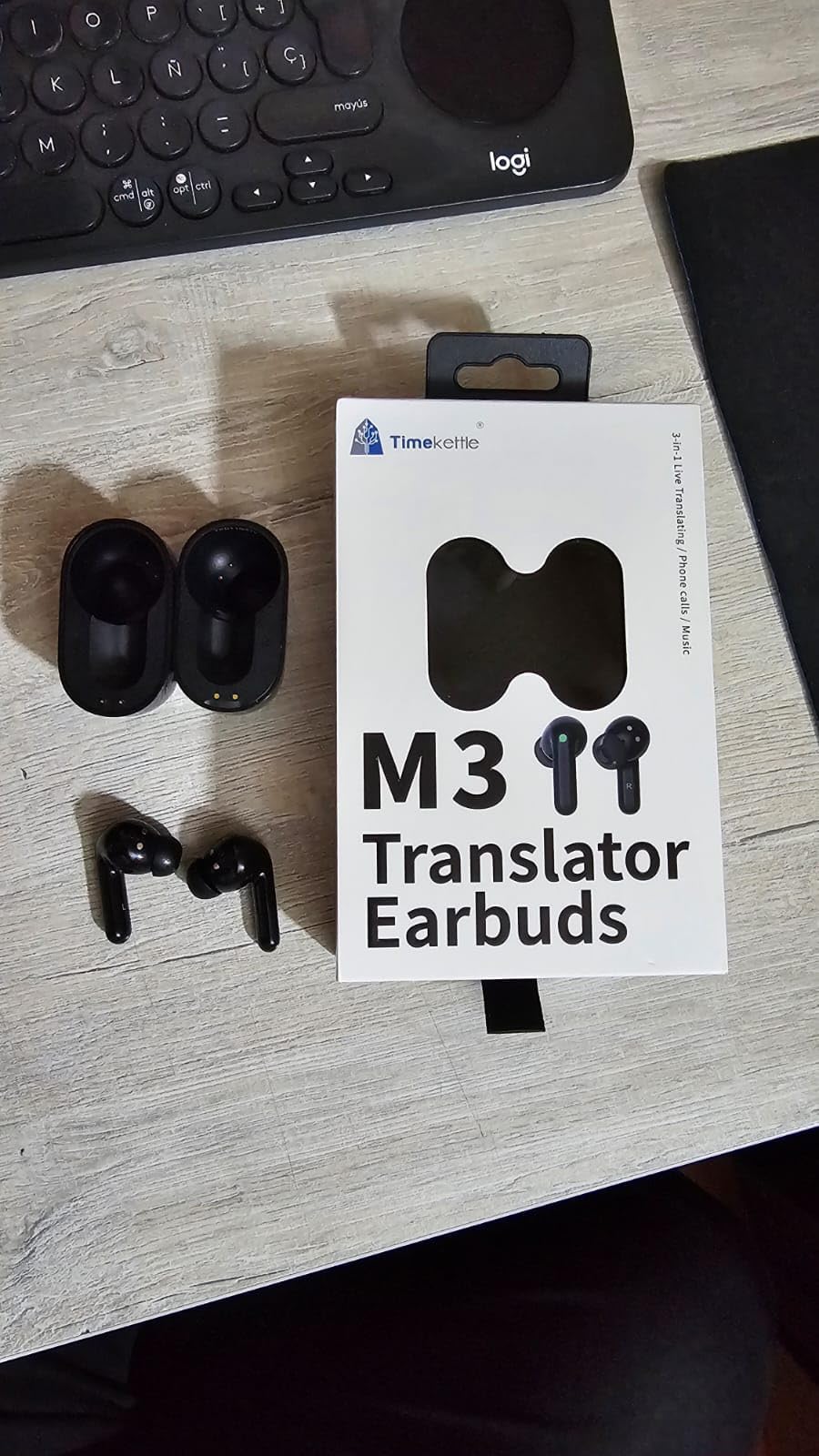 Timekettle M3 Language Translator Earbuds, Two-Way Translator Device with APP for 40 Languages Online, Voice Translator for Exploring Expat Life Freely, Compatible with iOS, Android (Online Version) - Customer Photo 1