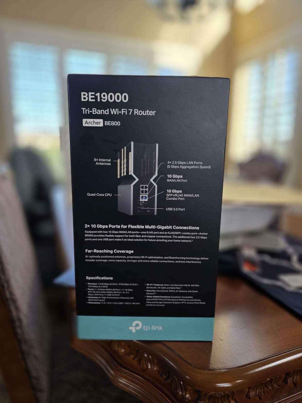 TP-Link Tri-Band BE9300 WiFi 7 Router (Archer BE550) - 6-Stream, Full 2.5G Ports w/ 6 Internal Antennas, Up to 2,000 Sq Ft, Add Easy-Mesh Device for Extended Coverage, VPN Support, Free Expert Support - Customer Photo 3